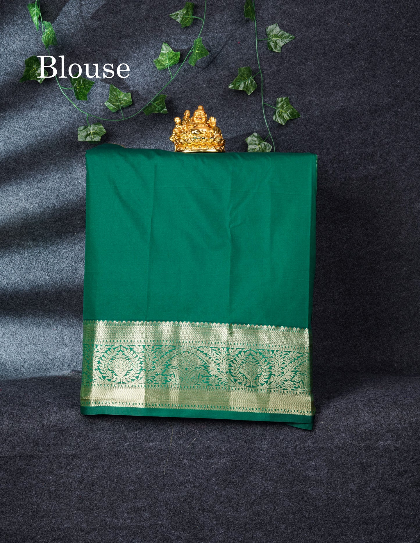 Semi Silk Pattu Pavadai (Sapphire Green) with Purple Blouse 27"
