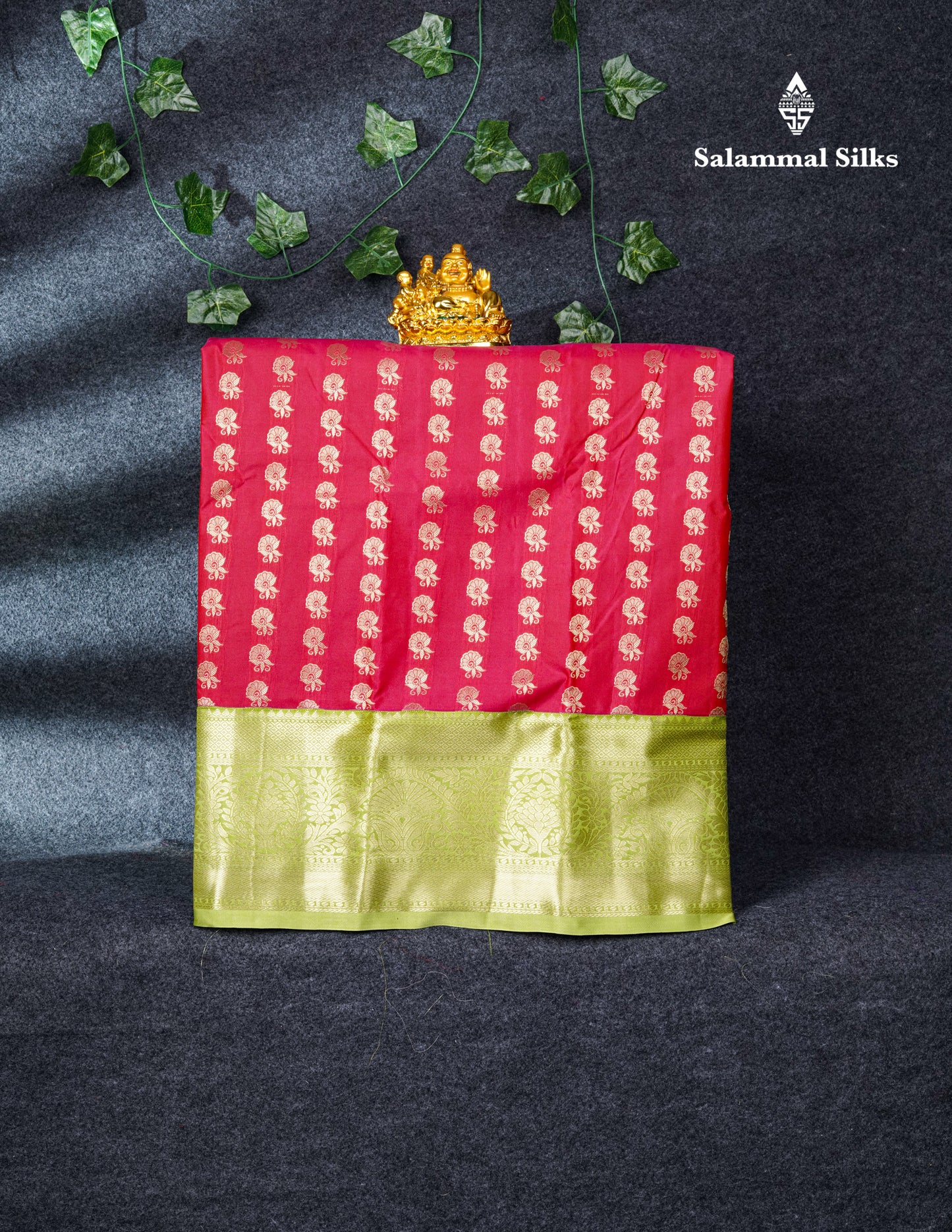 Semi Silk Pattu Pavadai (Reddish Pink) with Pista Green Blouse 27"