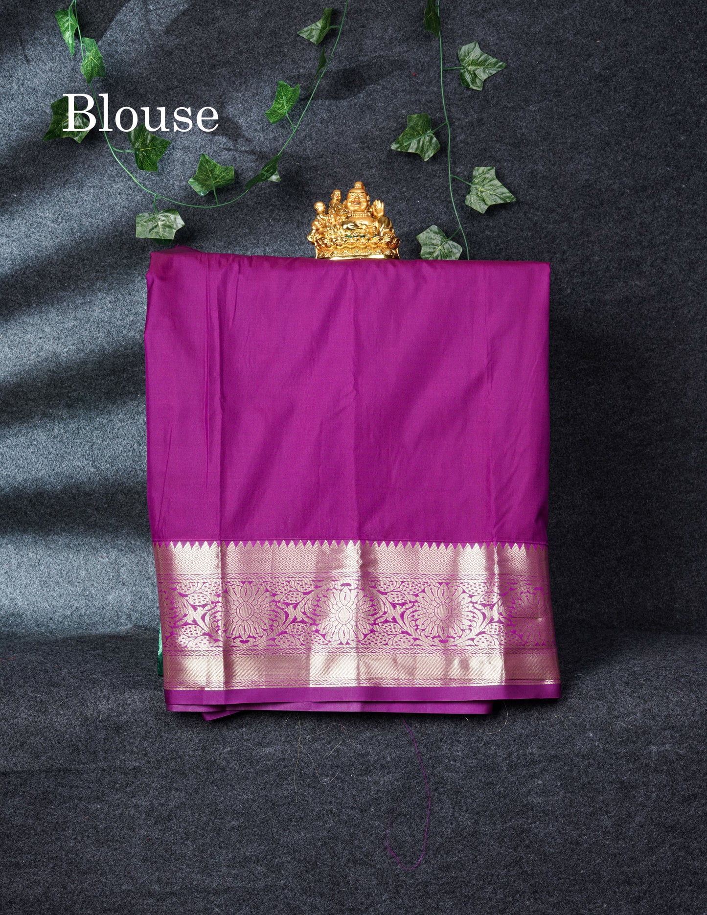Semi Silk Pattu Pavadai (Sapphire Green) with Purple Blouse 27"