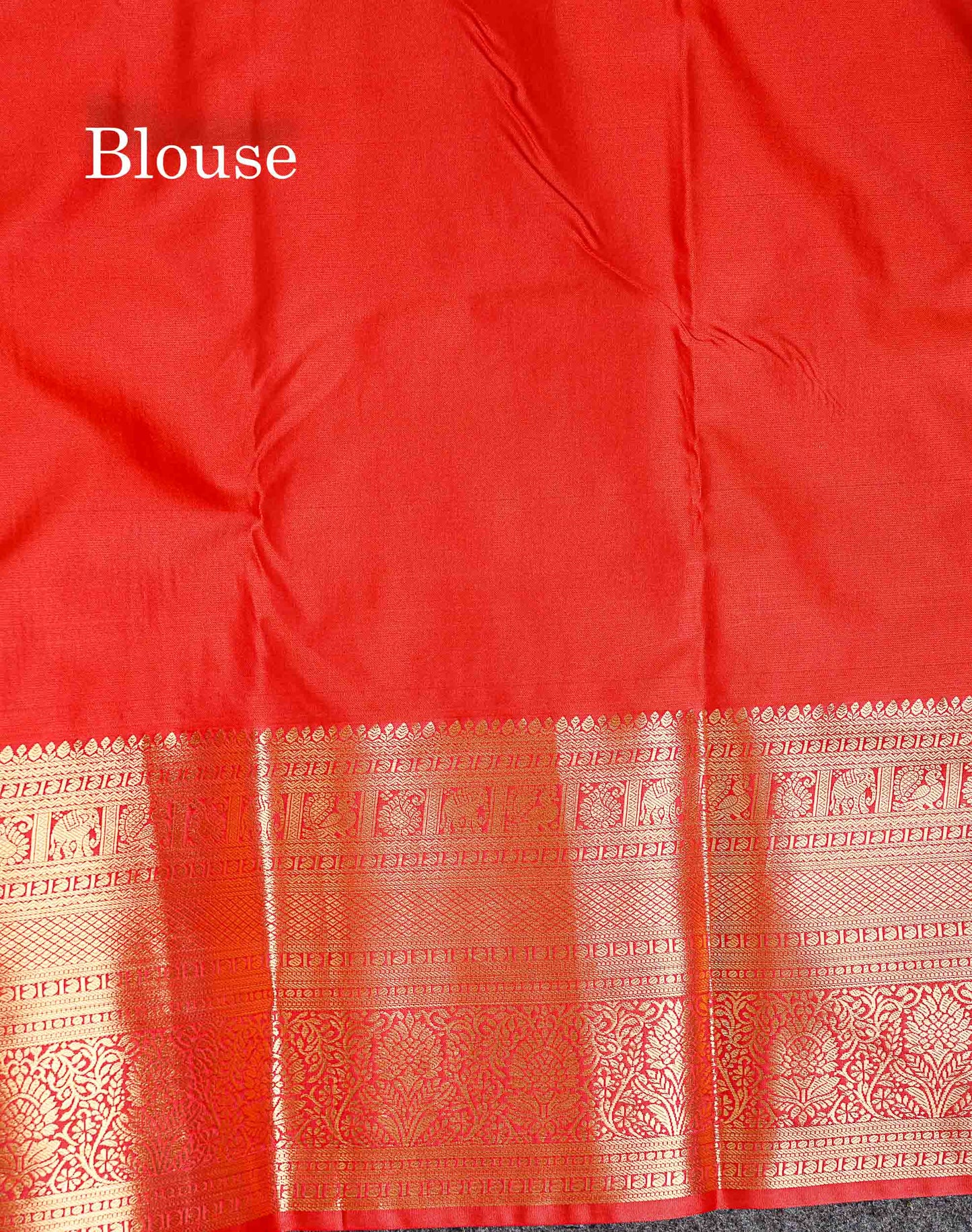 Semi Silk Saree - Chilly Red Checks With Traditional Buttas Along With Evening Morning Border