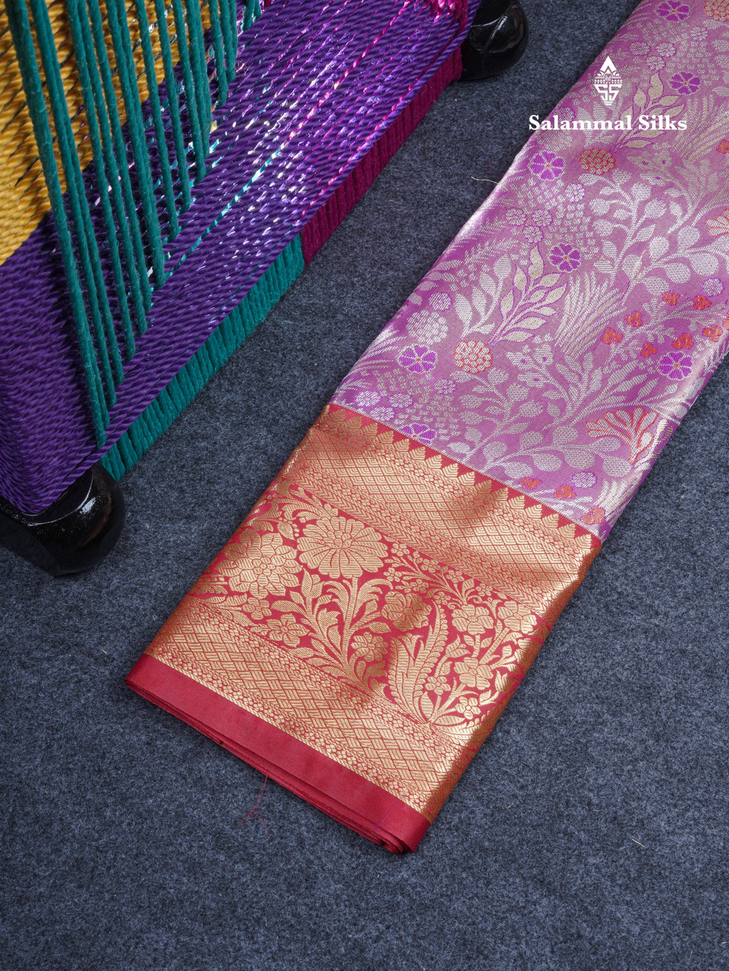 Semi Silk Pattu Pavadai Tissue (Orange) with Pista Green Blouse 27"