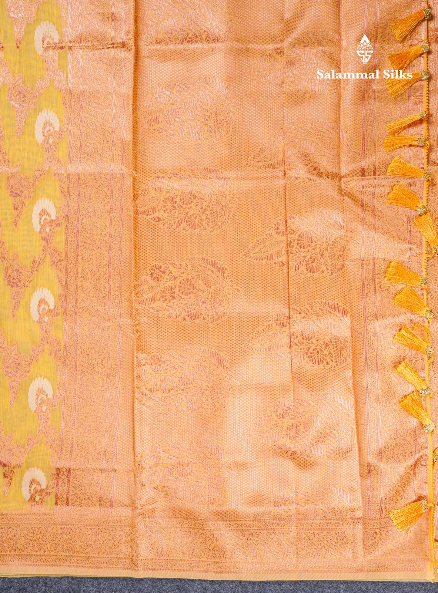 Light Green Meenakari Work Cotton Mix Saree With Self Blouse