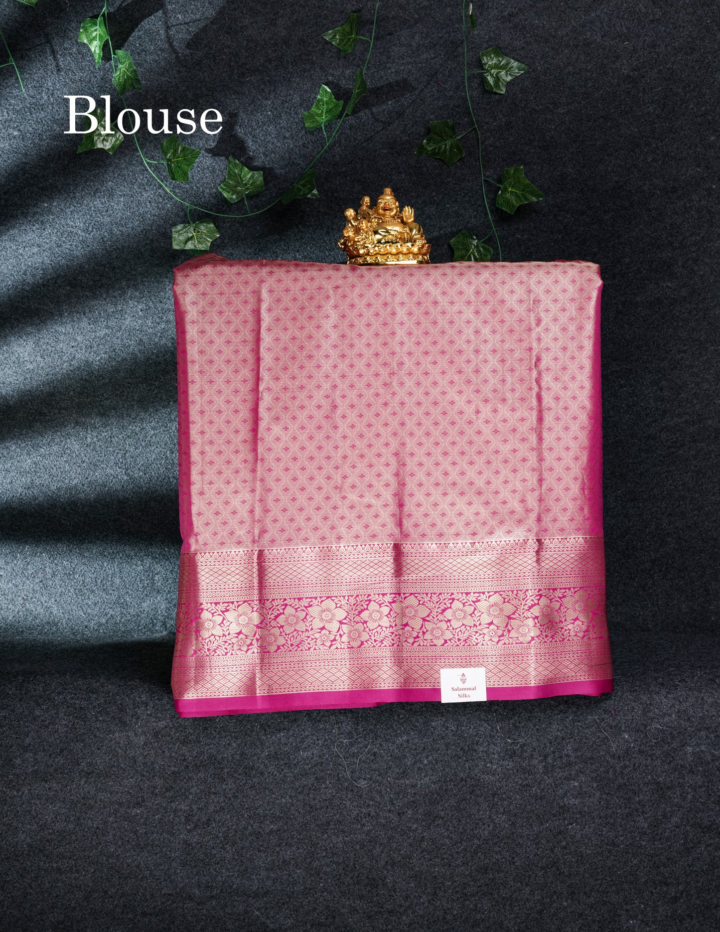 Semi Silk Pattu Pavadai Tissue (Manthulir Green) with Magenta Pink Blouse 27"
