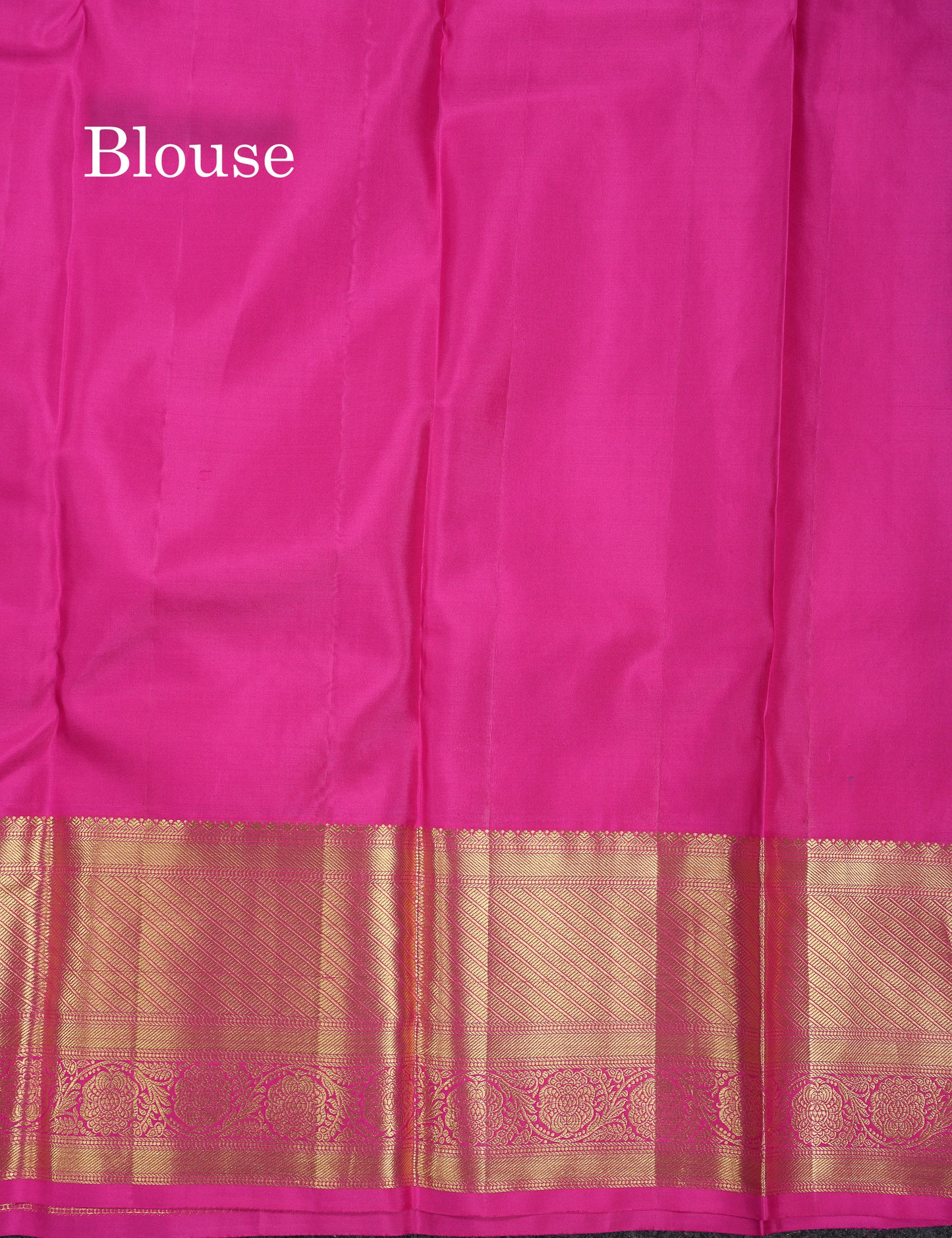Beautiful Green Pure Kanjivaram Silk Saree with Contrast Magenta Pink Traditional Border