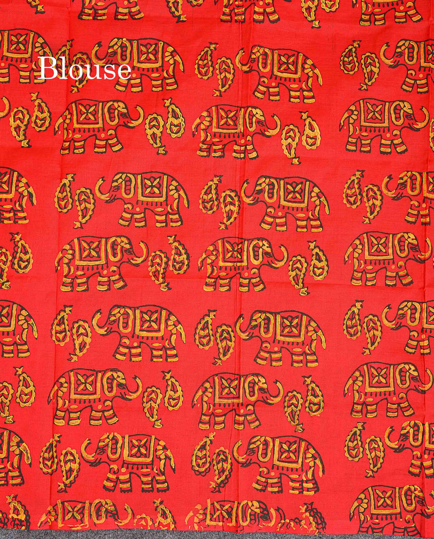 South Cotton Saree - Mustard Yellow Printed Saree With Contrast Orange Blouse