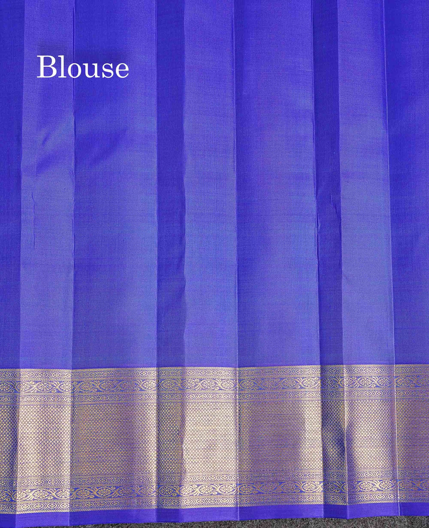 Bridal Pure Kanjivaram Silk Saree - Dual Tone Royal Blue Mayil & Elephant Motifs With Traditional Border