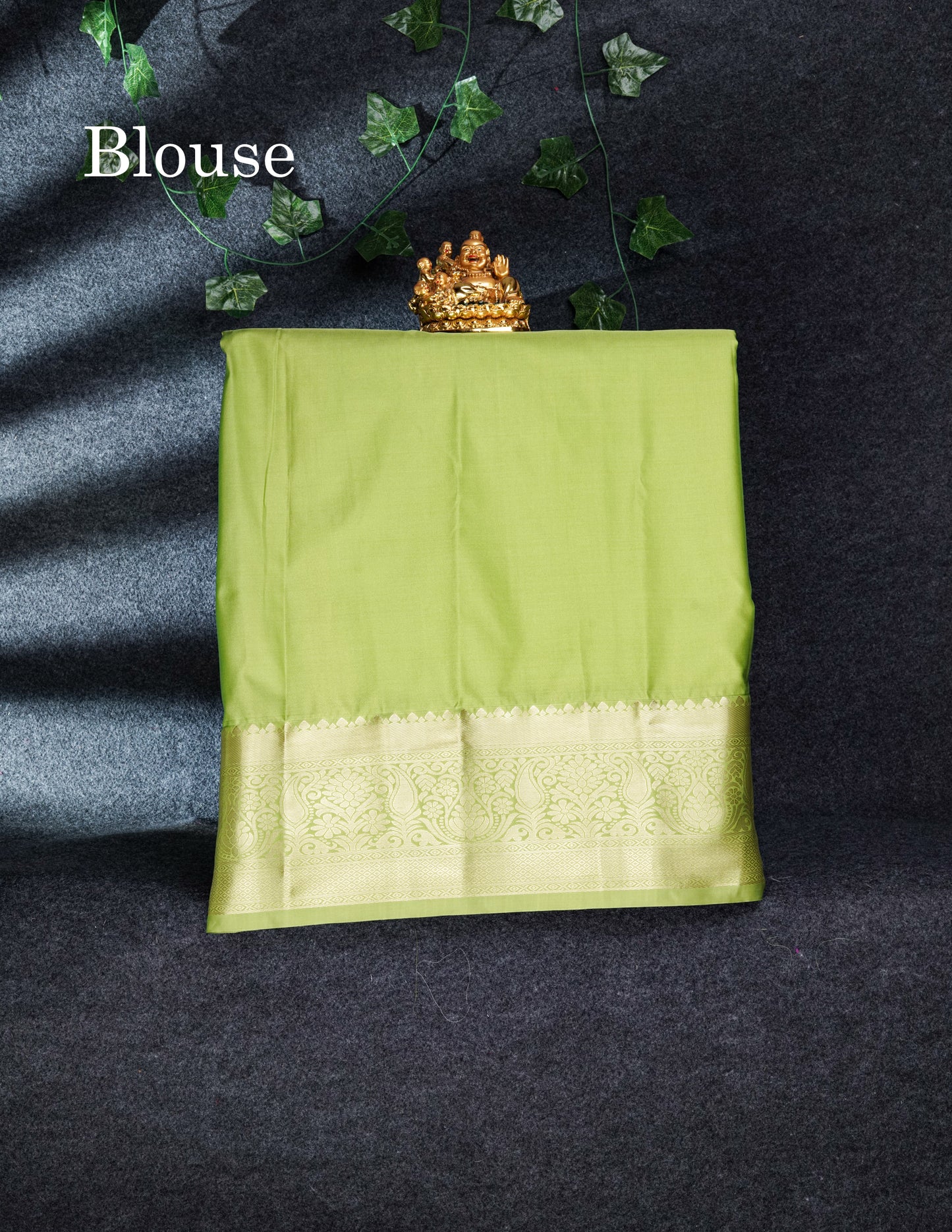 Semi Silk Pattu Pavadai (Half White) with Pista Green Blouse 27"