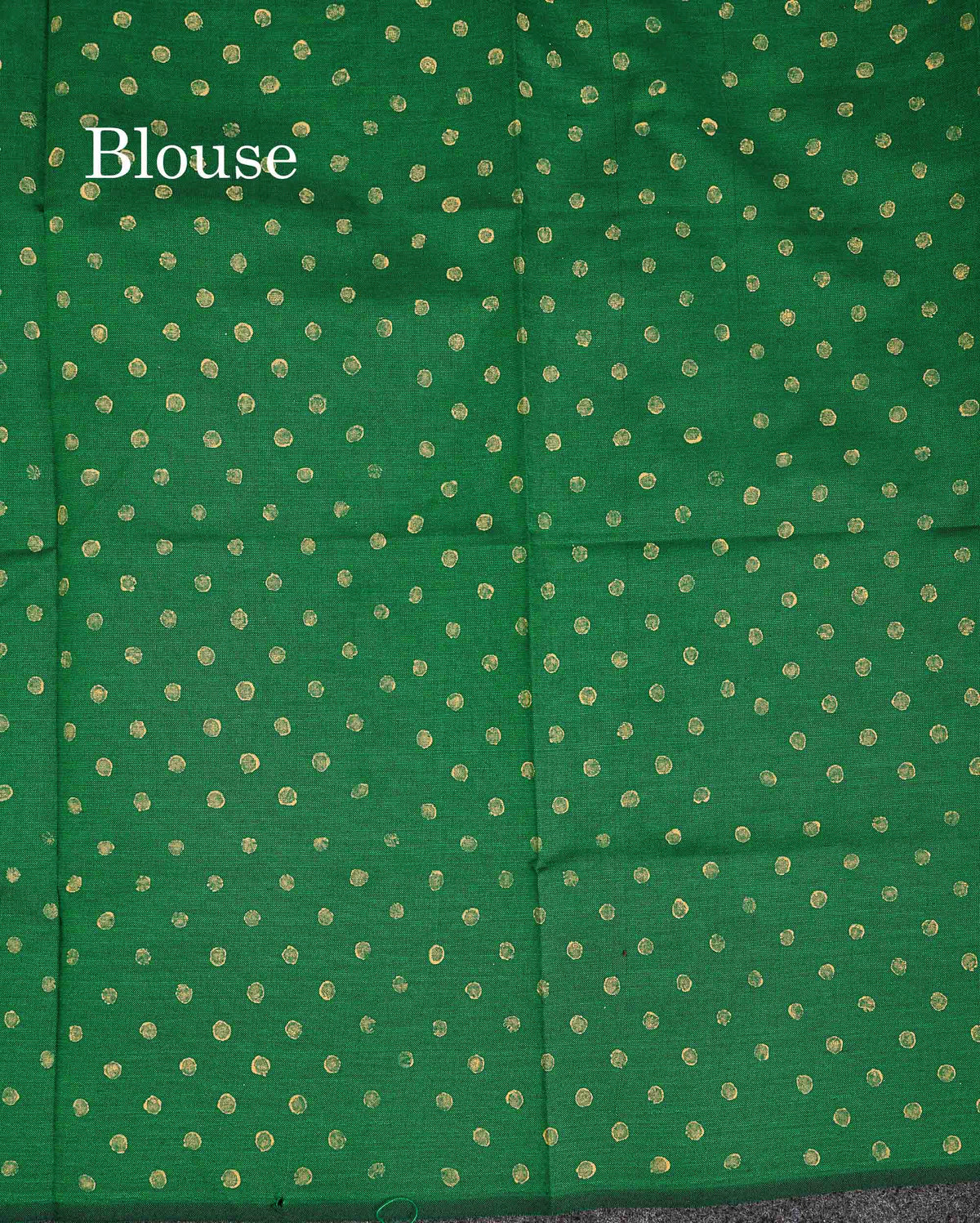 South Cotton Saree - Cream Sandal Printed Saree With Contrast Green Blouse