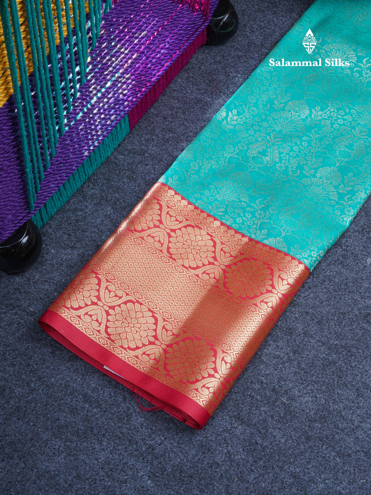 Semi Silk Pattu Pavadai (Half White) With Chilly Red Blouse 37"