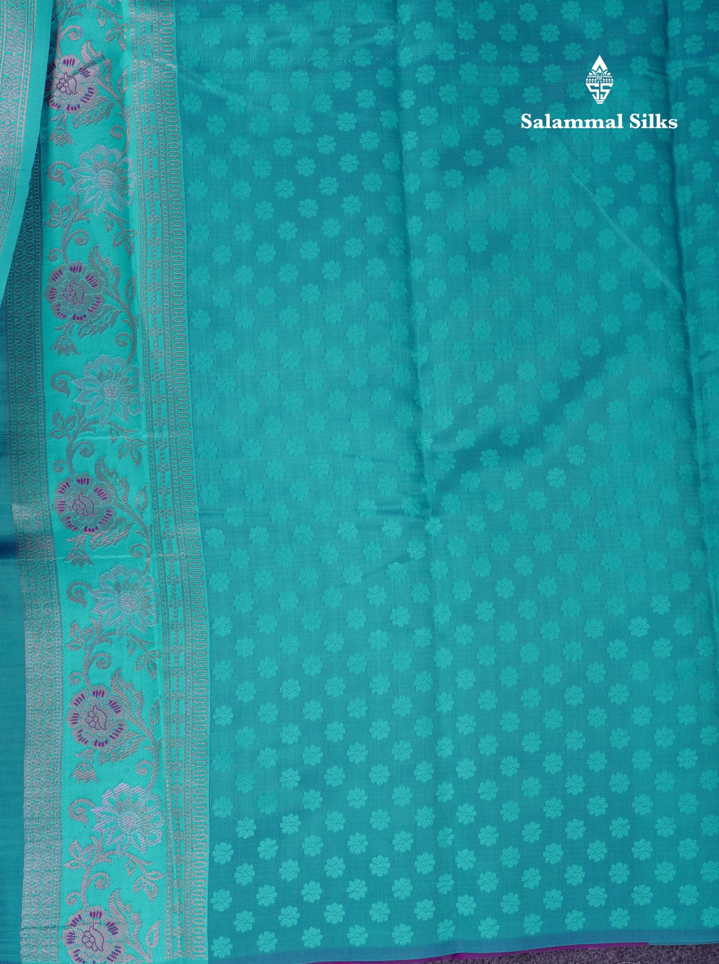 Beautiful Sapphire Blue Semi Silk Saree With Contrast Manthulir Green Fancy Border
