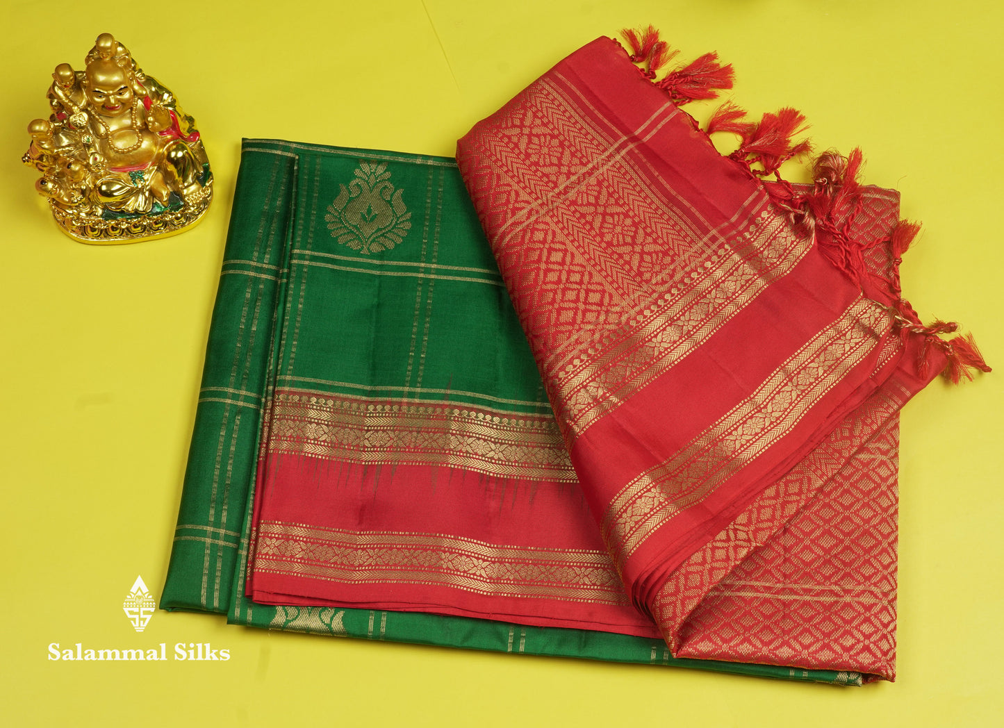 Beautiful Blue Pure Kanjivaram Soft Silk Saree With Contrast Red Traditional Border