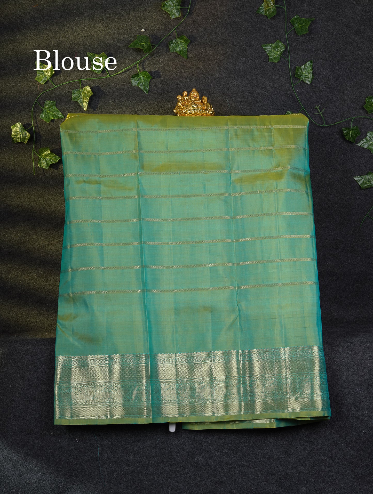 Beautiful Pure Silk Pattu Pavadai (Light Ramar Blue) With Contrast Manthulir Yellow Blouse 45"