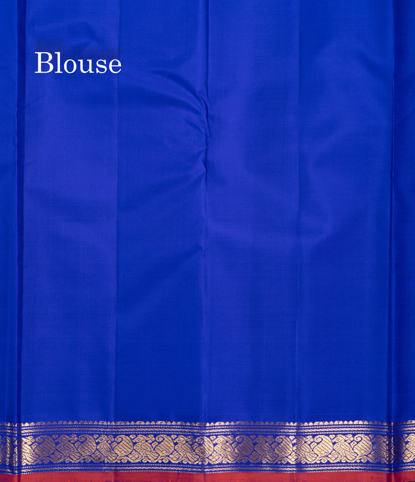 Dual Tone Ramar Blue Pure Kanjivaram Silk Saree With Contrast Royal Blue Blouse