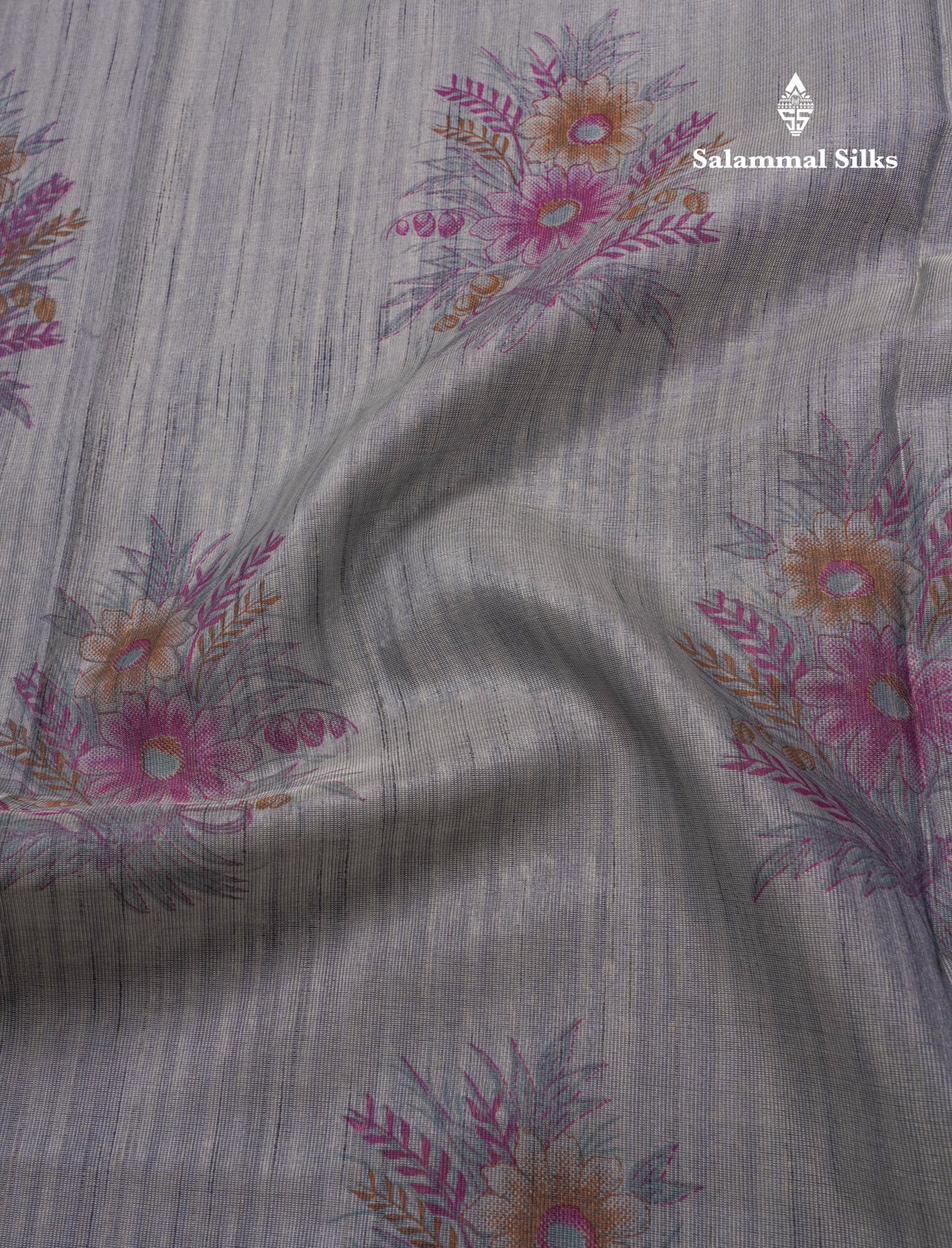 Elaichi Green Printed Cotton Mix Saree With Small Tissue Border