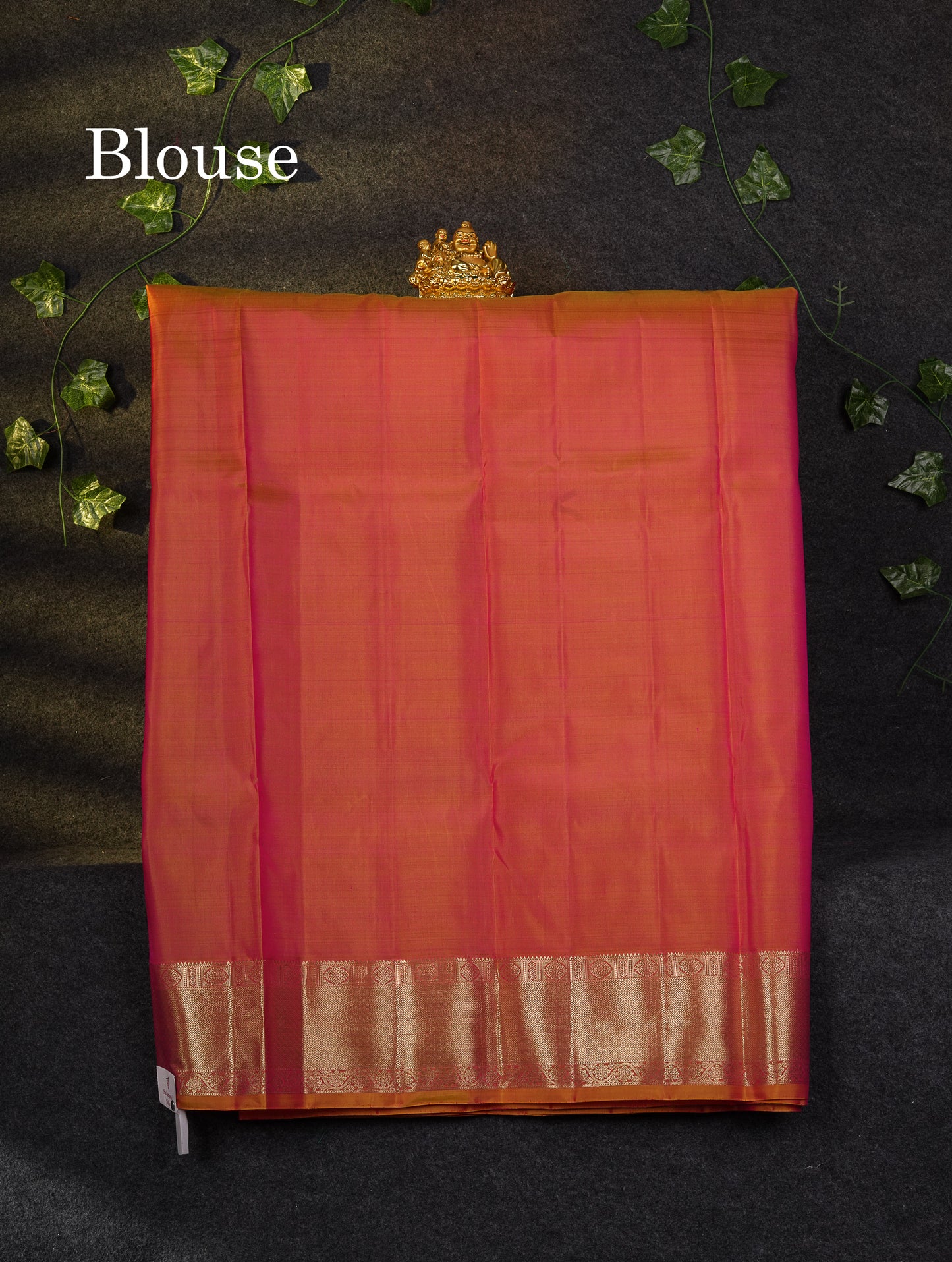 Beautiful Pure Silk Pattu Pavadai (Dual Tone Pinkish Peach) With Contrast Magenta Pink Blouse 45"