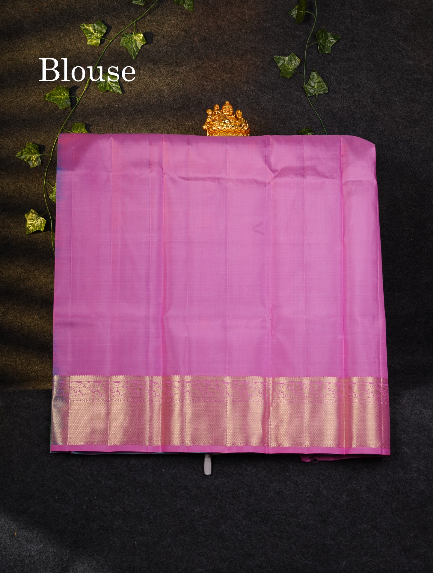 Beautiful Pure Silk Pattu Pavadai (Sapphire Blue) With Contrast Light Pink Blouse 45"