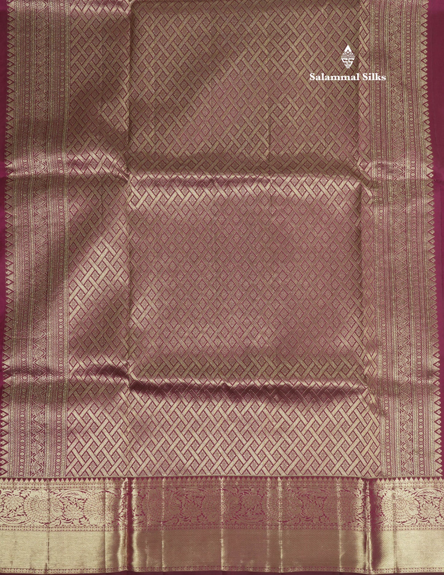 Magenta Bridal Pure Kanjivaram Silk Saree With Self Border