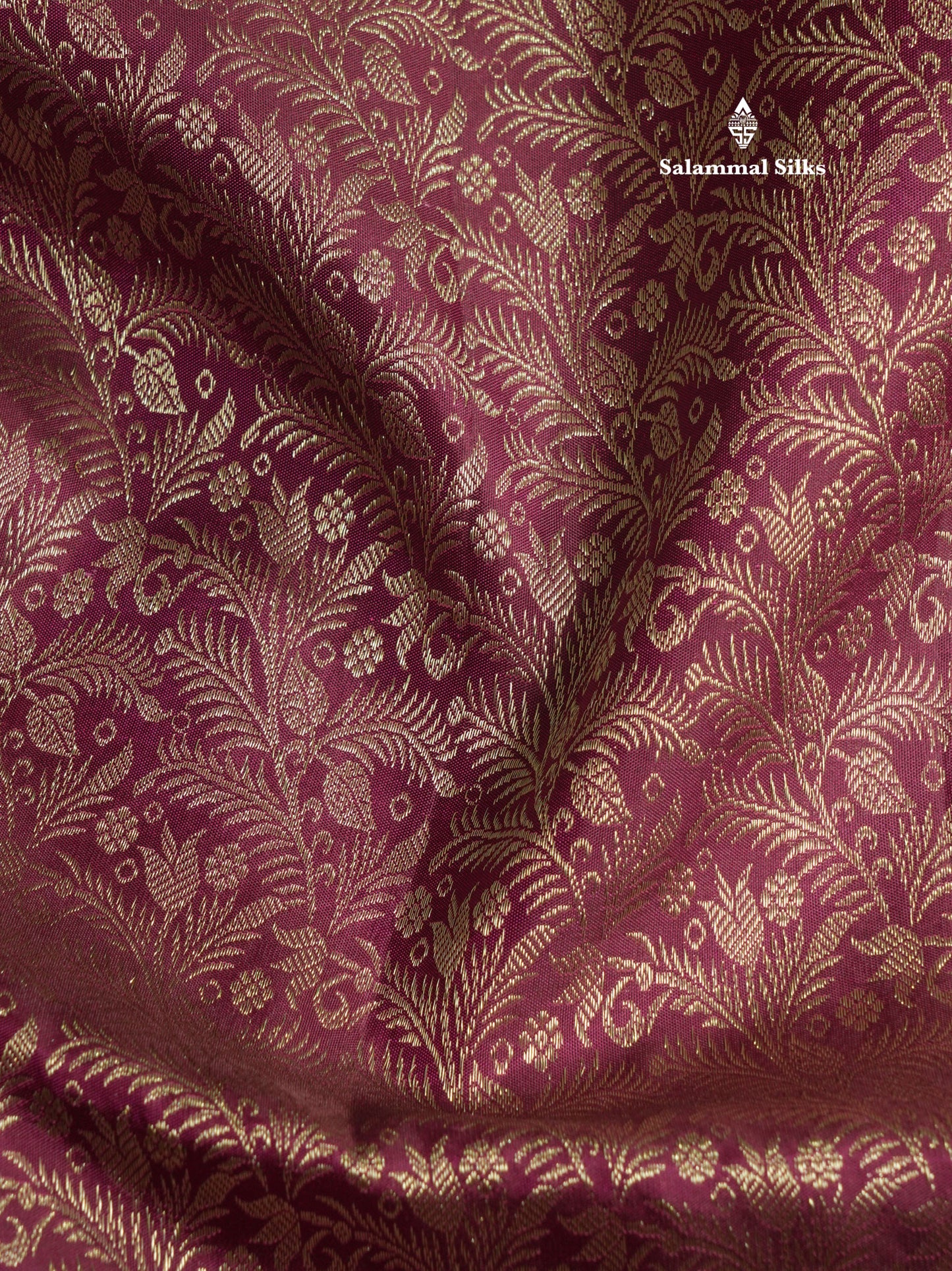 Magenta Bridal Pure Kanjivaram Silk Saree With Self Border