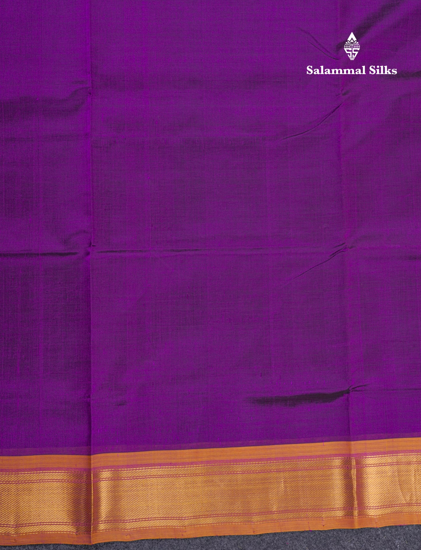 Violet Plain Pure Silk Cotton Saree With Contrast Mustard Yellow Blouse