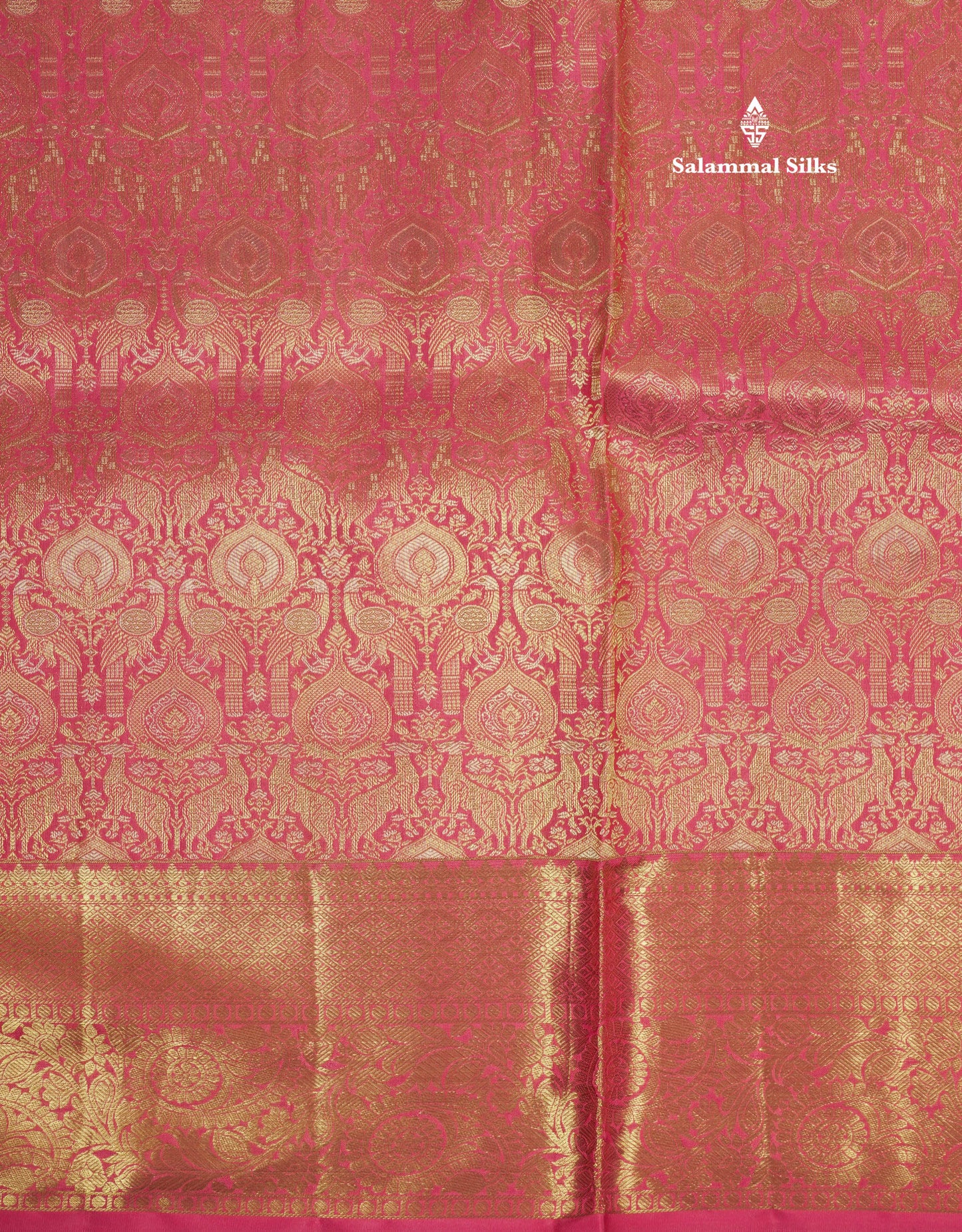 Pink Bridal Pure Kanjivaram Silk Saree With Self Border