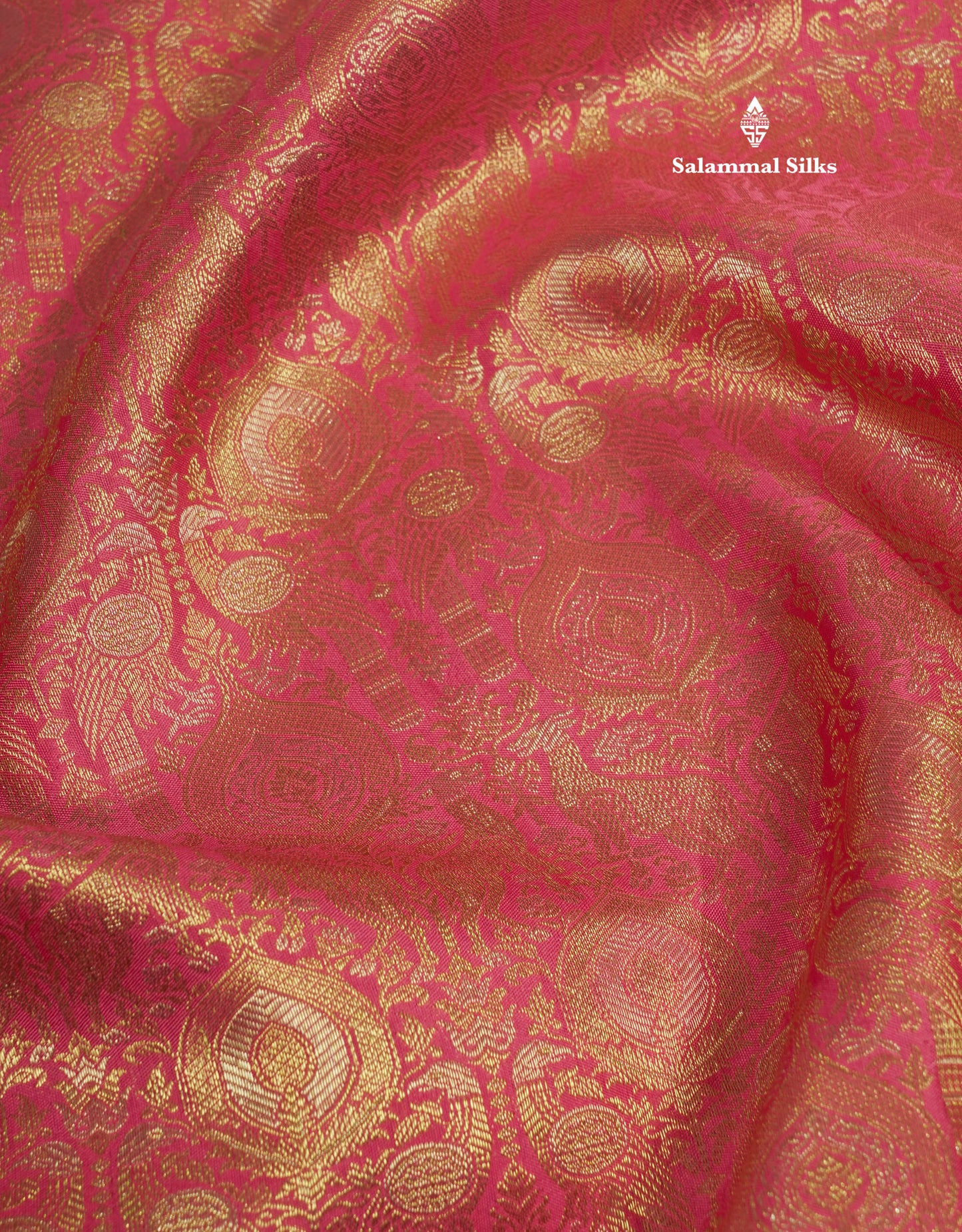 Pink Bridal Pure Kanjivaram Silk Saree With Self Border