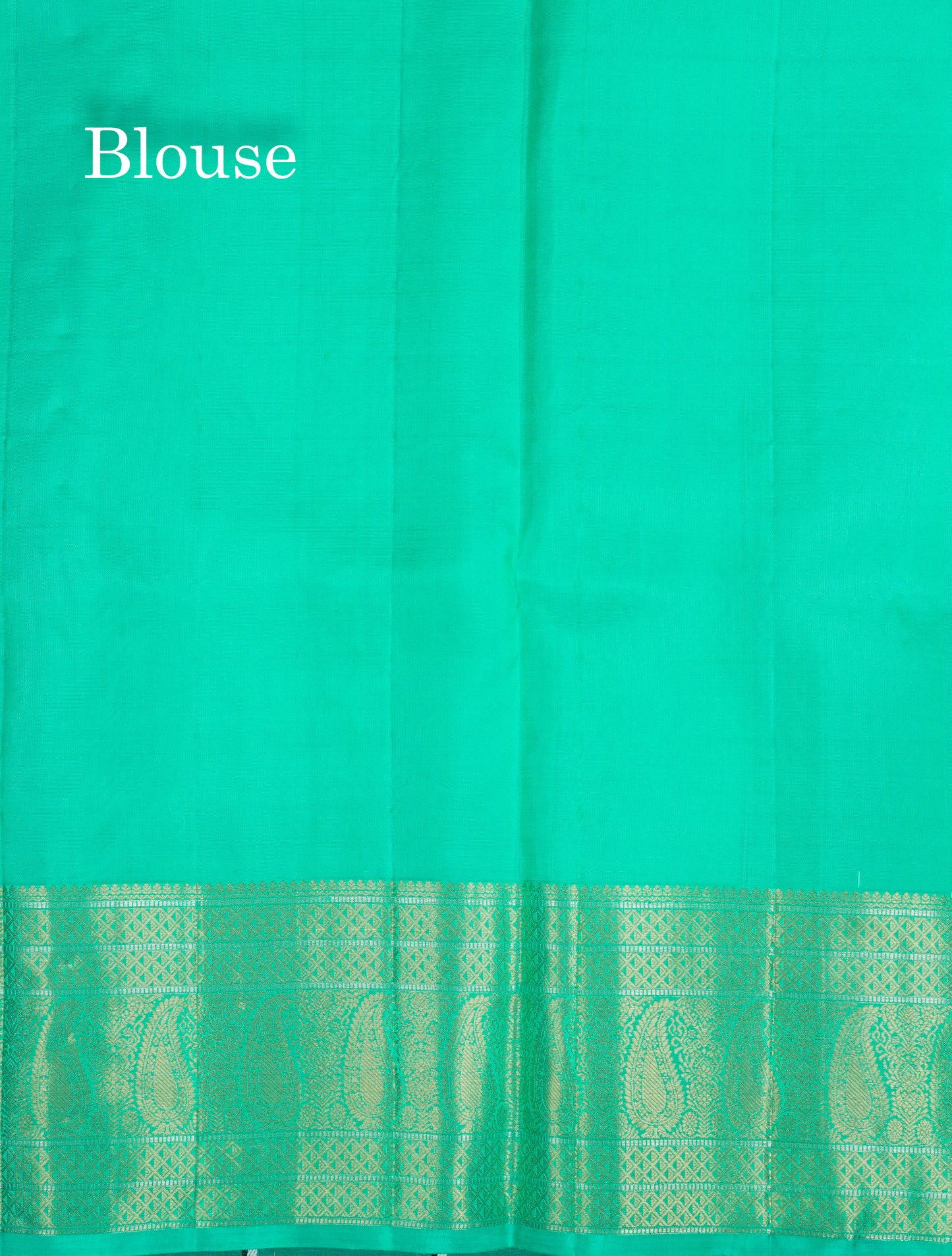 Sapphire Green Bridal Pure Kanjivaram Silk Saree With Self Border