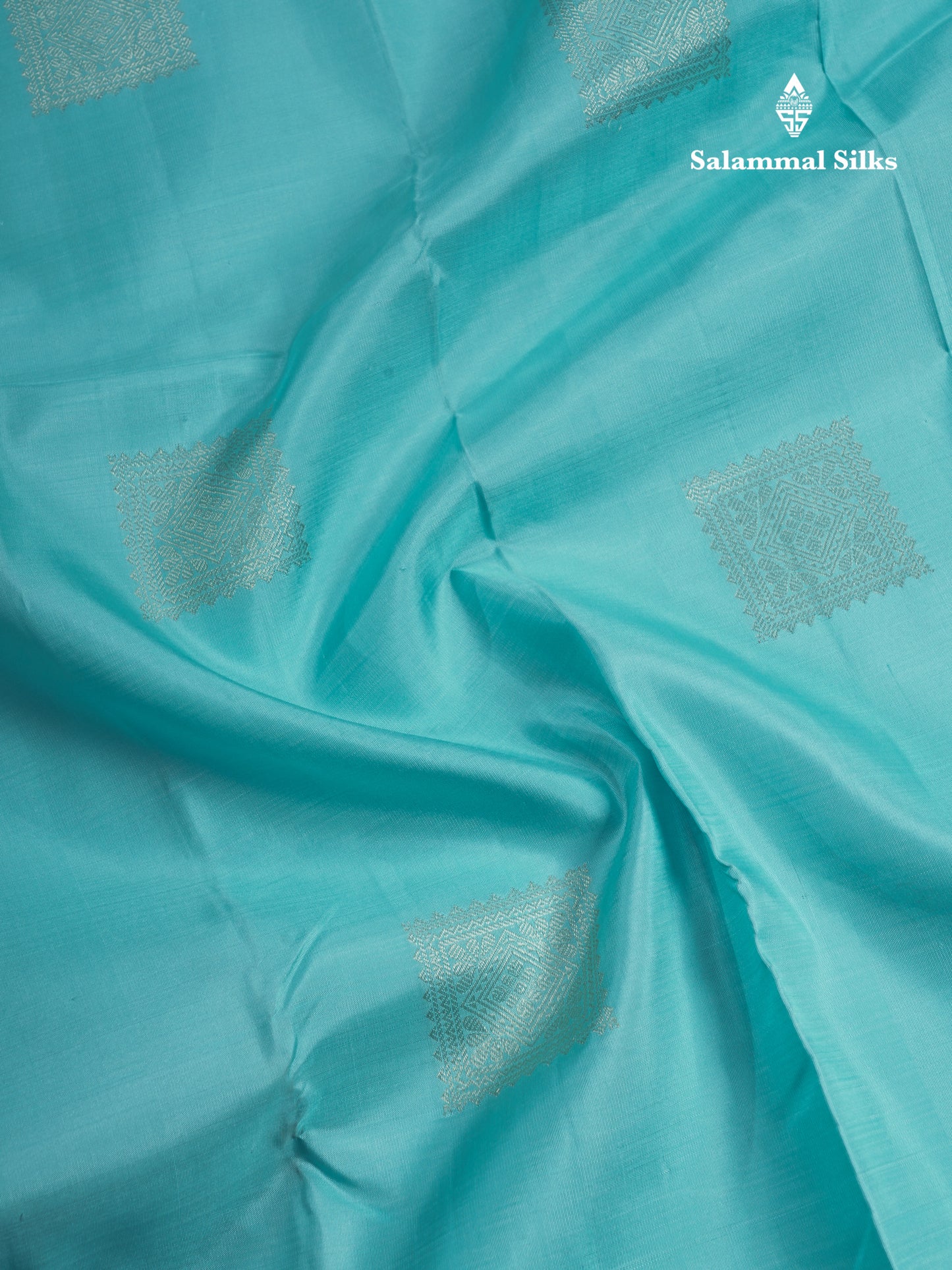 Sky Blue Pure Kanjivaram Silk Saree With Contrast Purple Blouse