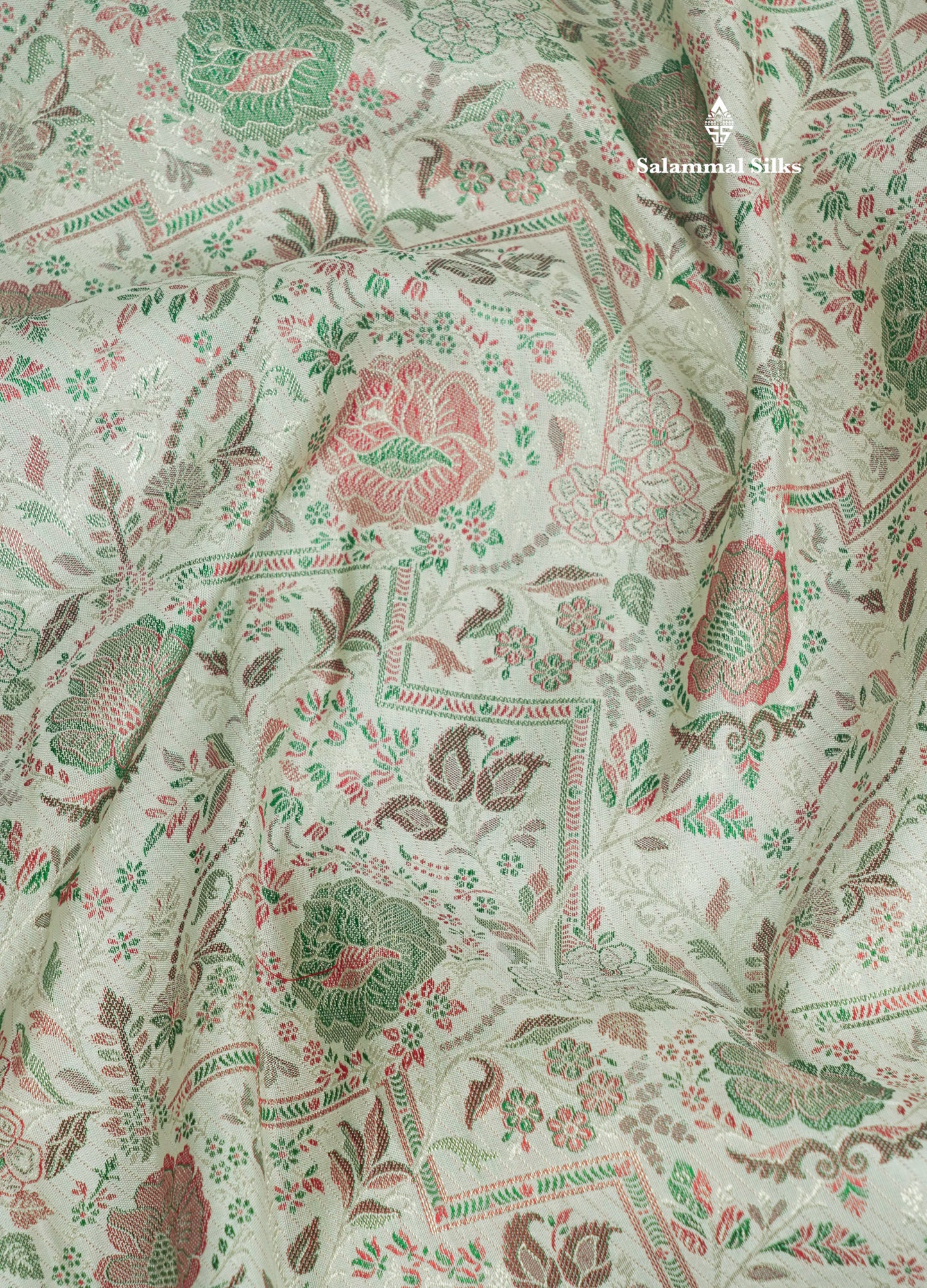 Beautiful Meenakari work White Bridal Pure Kanjivaram Silk Saree With Contrast Chilly Red Border