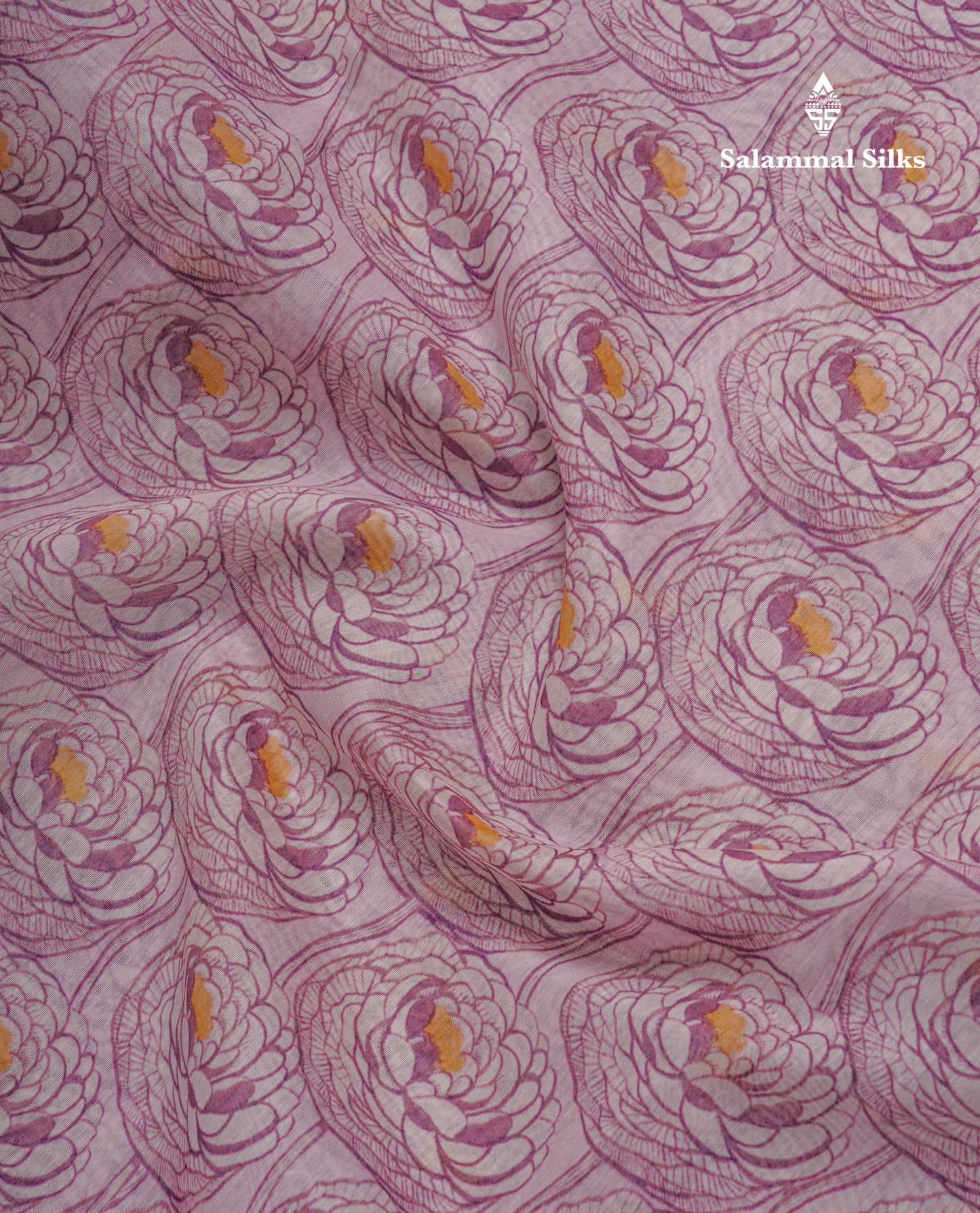 Baby Pink Colour Chanderi Mixed Cotton Saree With Contrast Violet Border