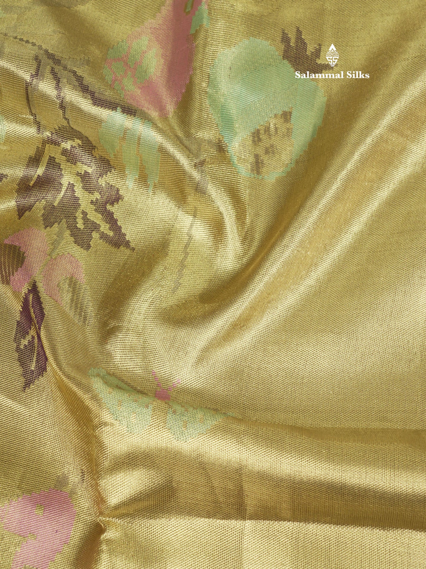 Forest Theme Based Bridal Tissue Pure Kanjivaram Silk Saree With Self Border
