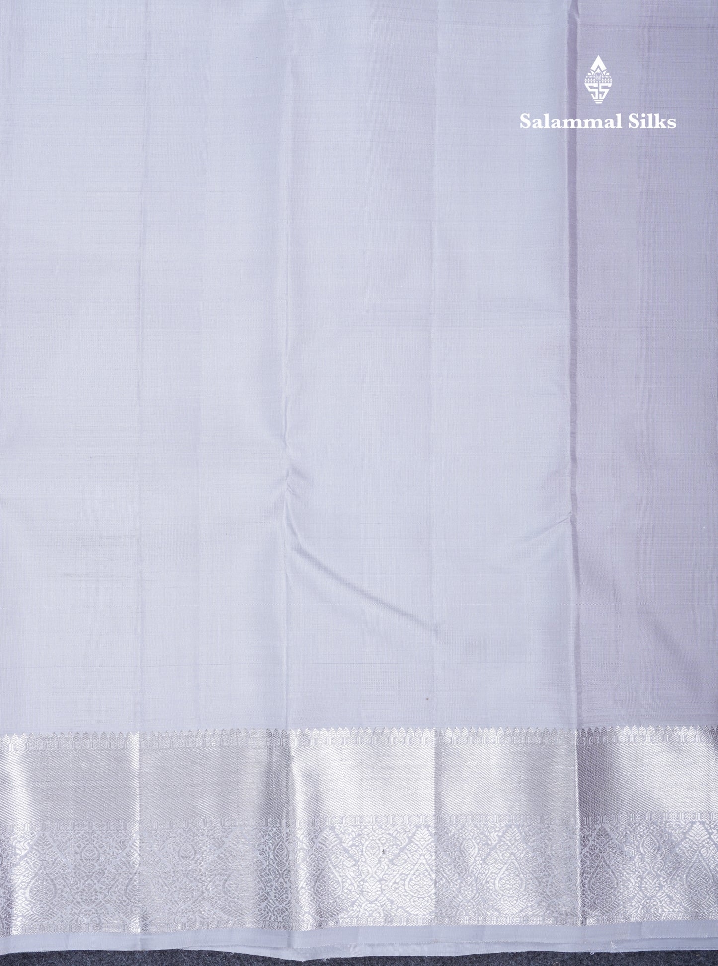 Light Violet Pure Kanjivaram Silk Saree With Contrast Silver Border