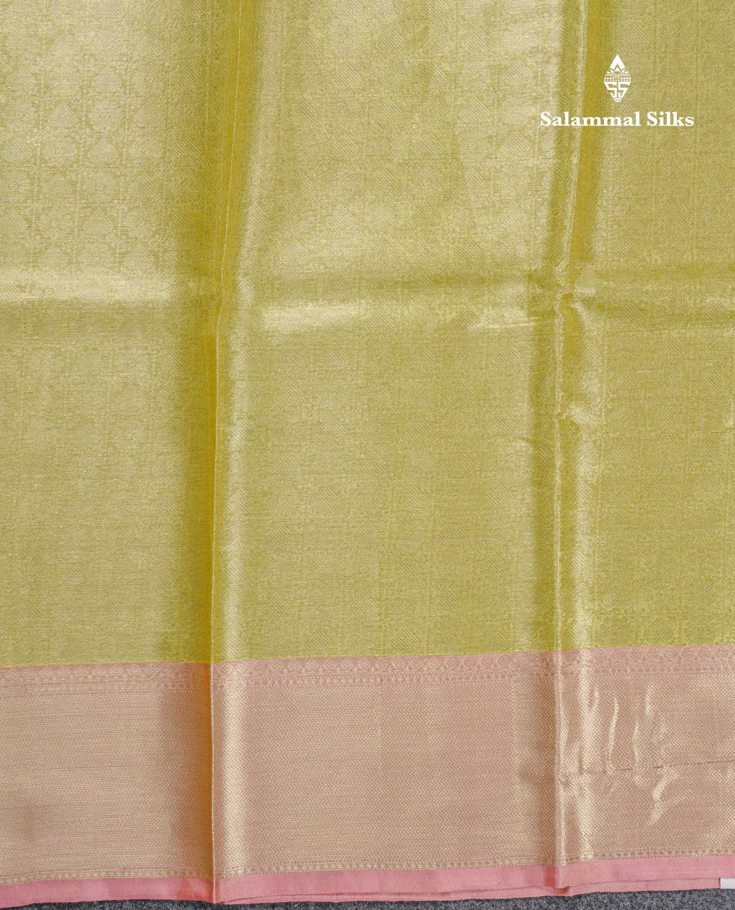 Celebrity Tissue Saree Light Gold With Baby Pink Grand Blouse