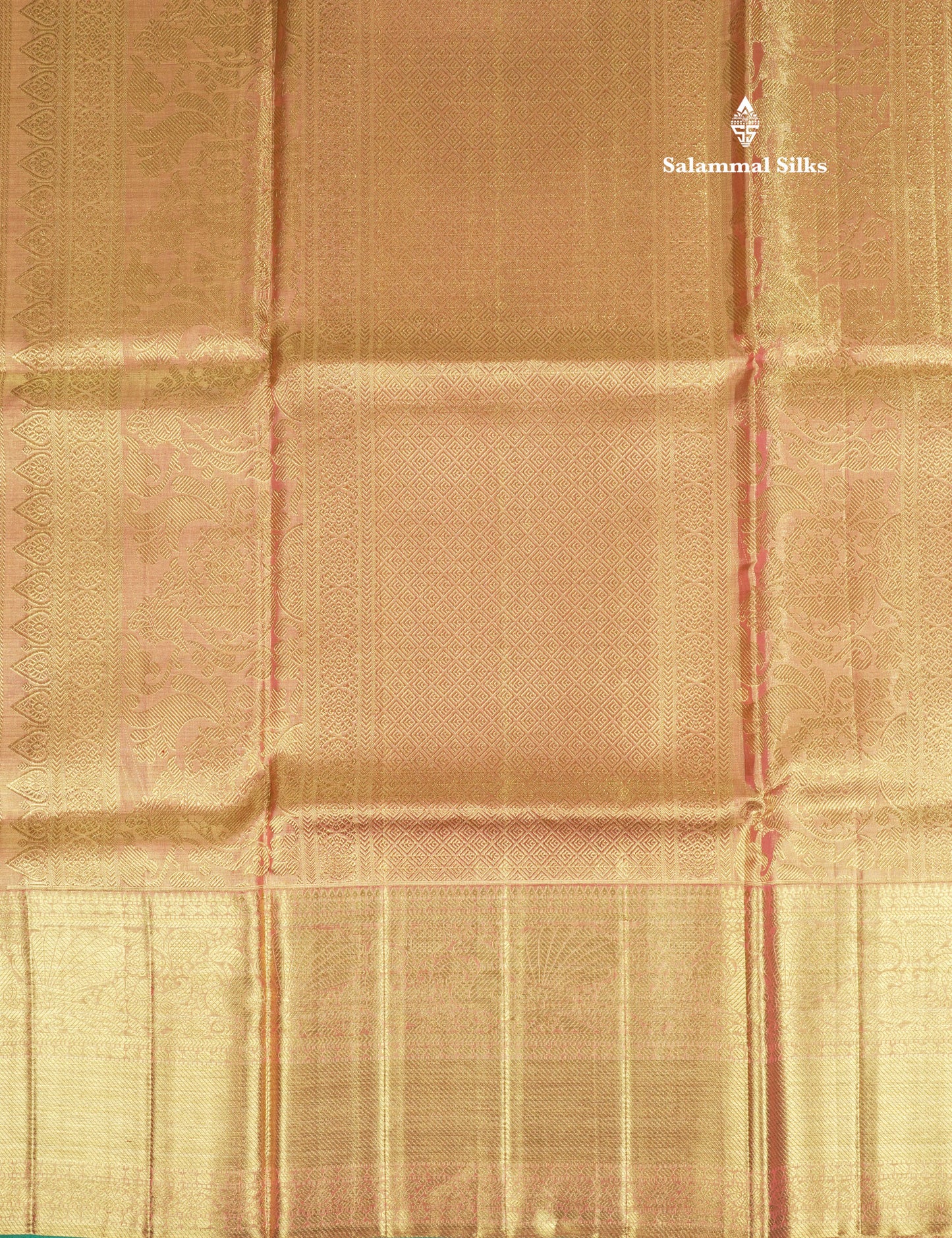 Beautiful Pink Tissue Plain Pure Kanjivaram Silk Saree (2G) Zari With Self Border