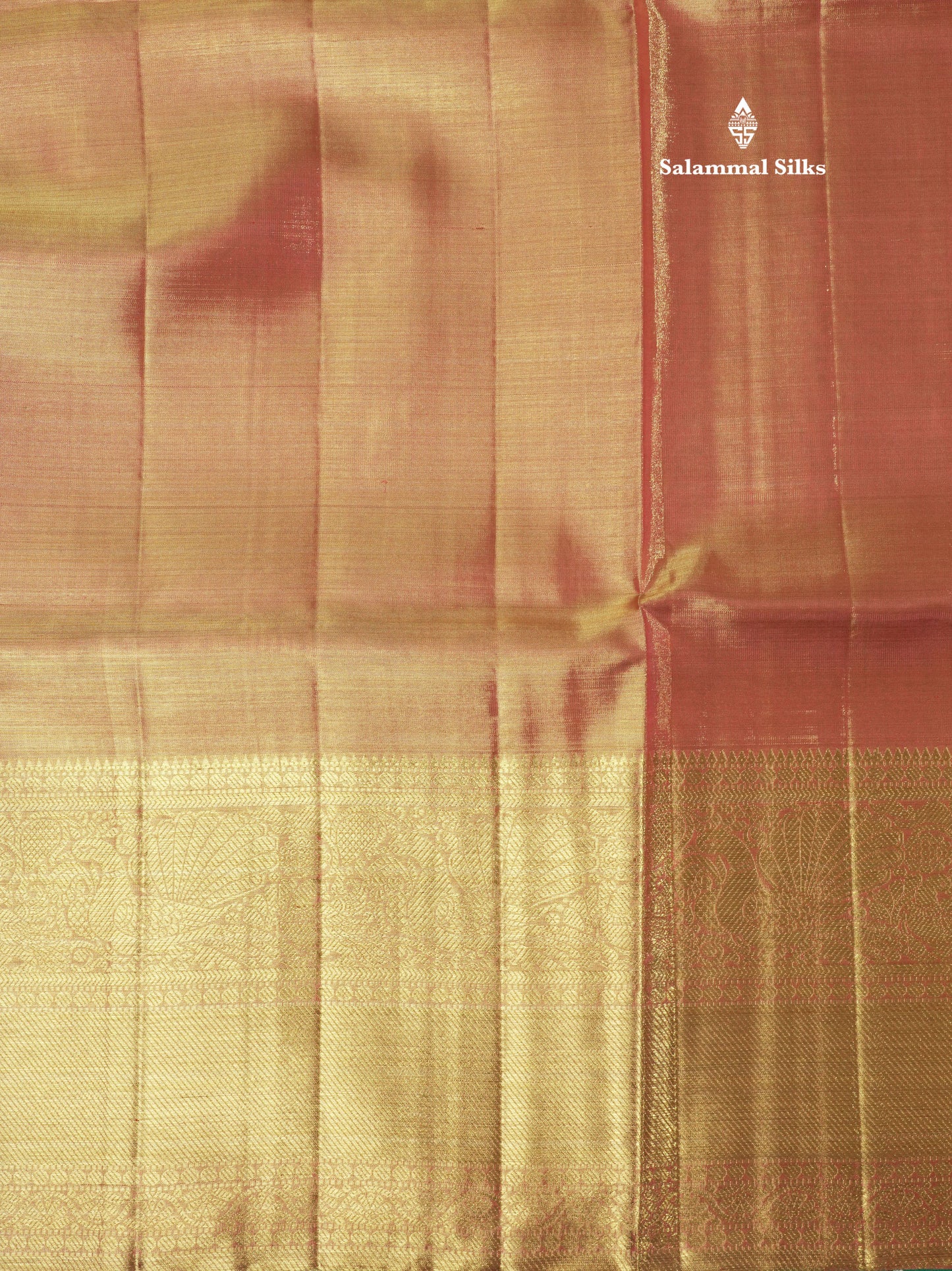 Beautiful Pink Tissue Plain Pure Kanjivaram Silk Saree (2G) Zari With Self Border