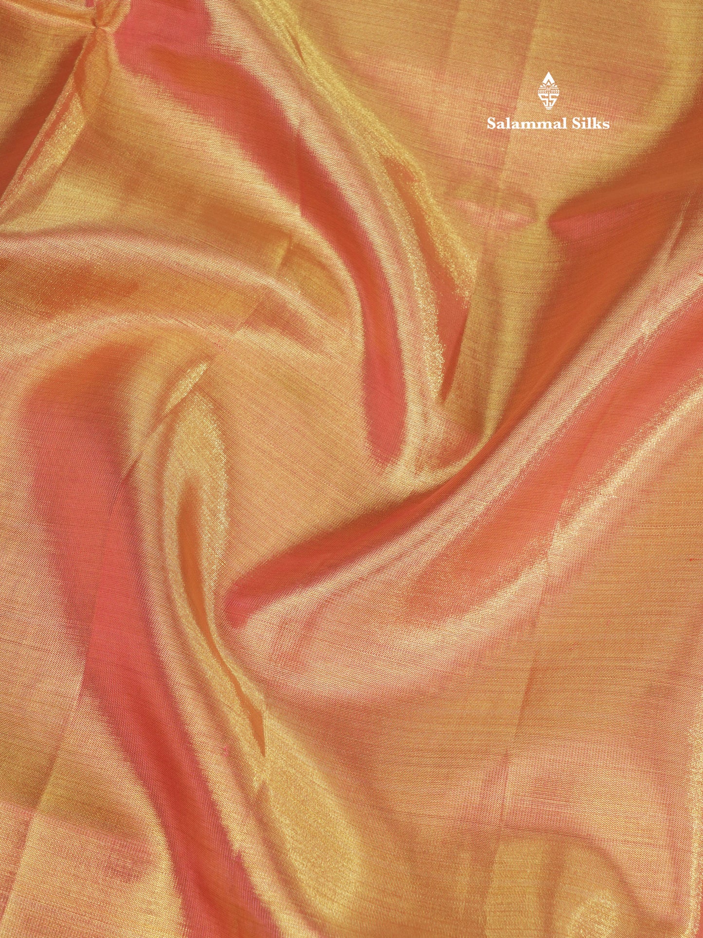 Beautiful Pink Tissue Plain Pure Kanjivaram Silk Saree (2G) Zari With Self Border