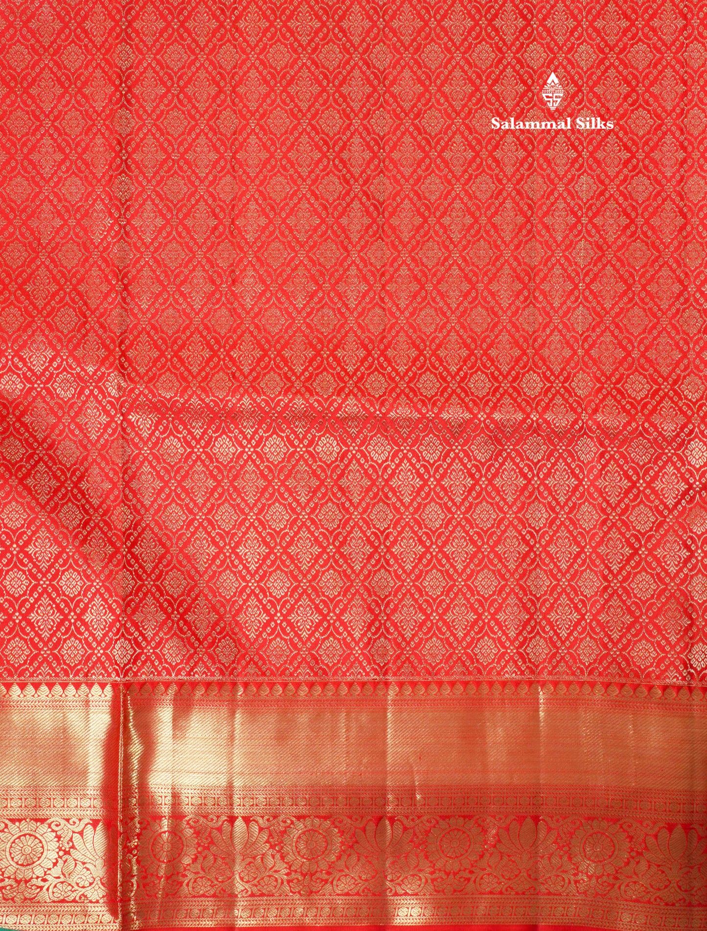 Chilly Red Bridal Pure Kanjivaram Silk Saree With Self Border