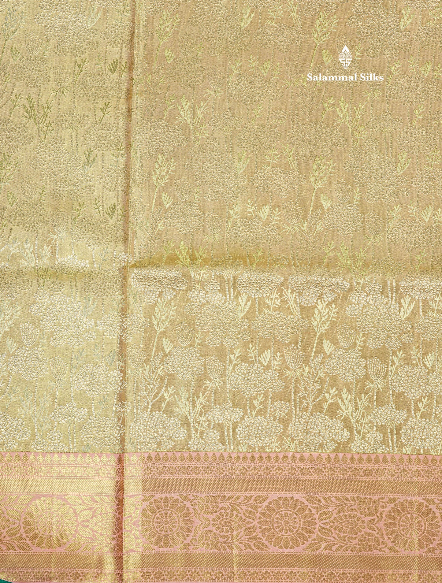 Sandal Tissue Bridal Pure Kanjivaram Silk Saree With Contrast Peach Border