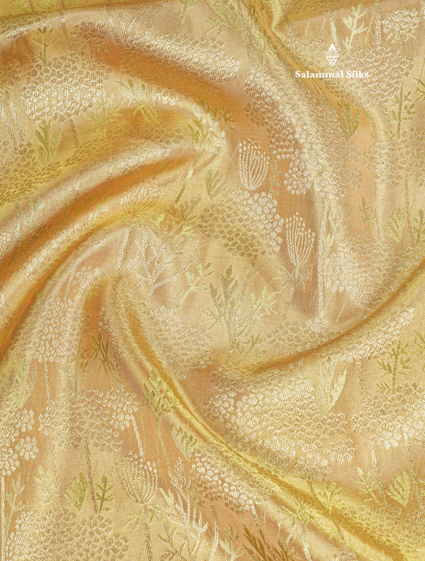 Sandal Tissue Bridal Pure Kanjivaram Silk Saree With Contrast Peach Border