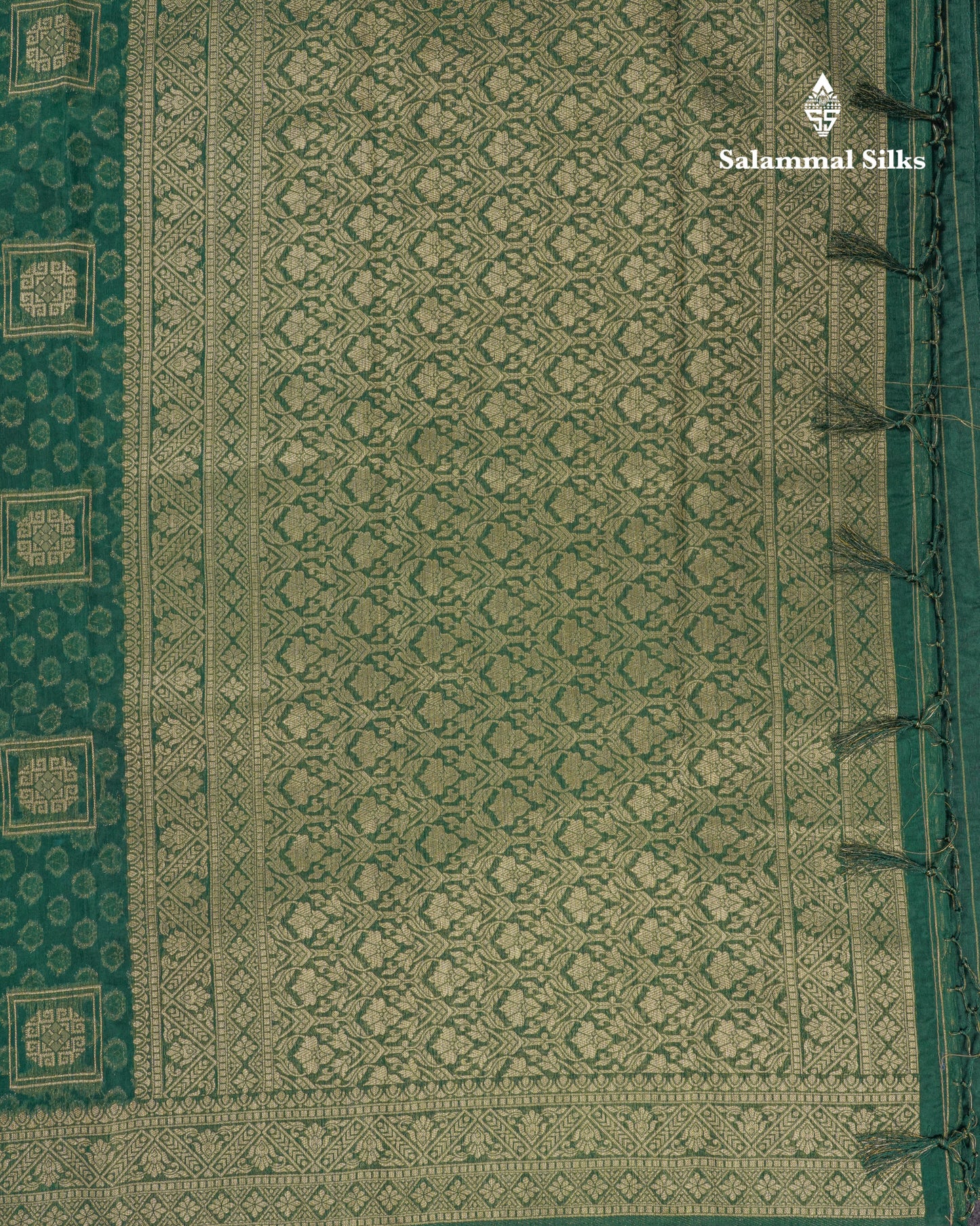 Bottle Green Meena Work Beautiful Malbari Linen Fancy Saree With Blouse