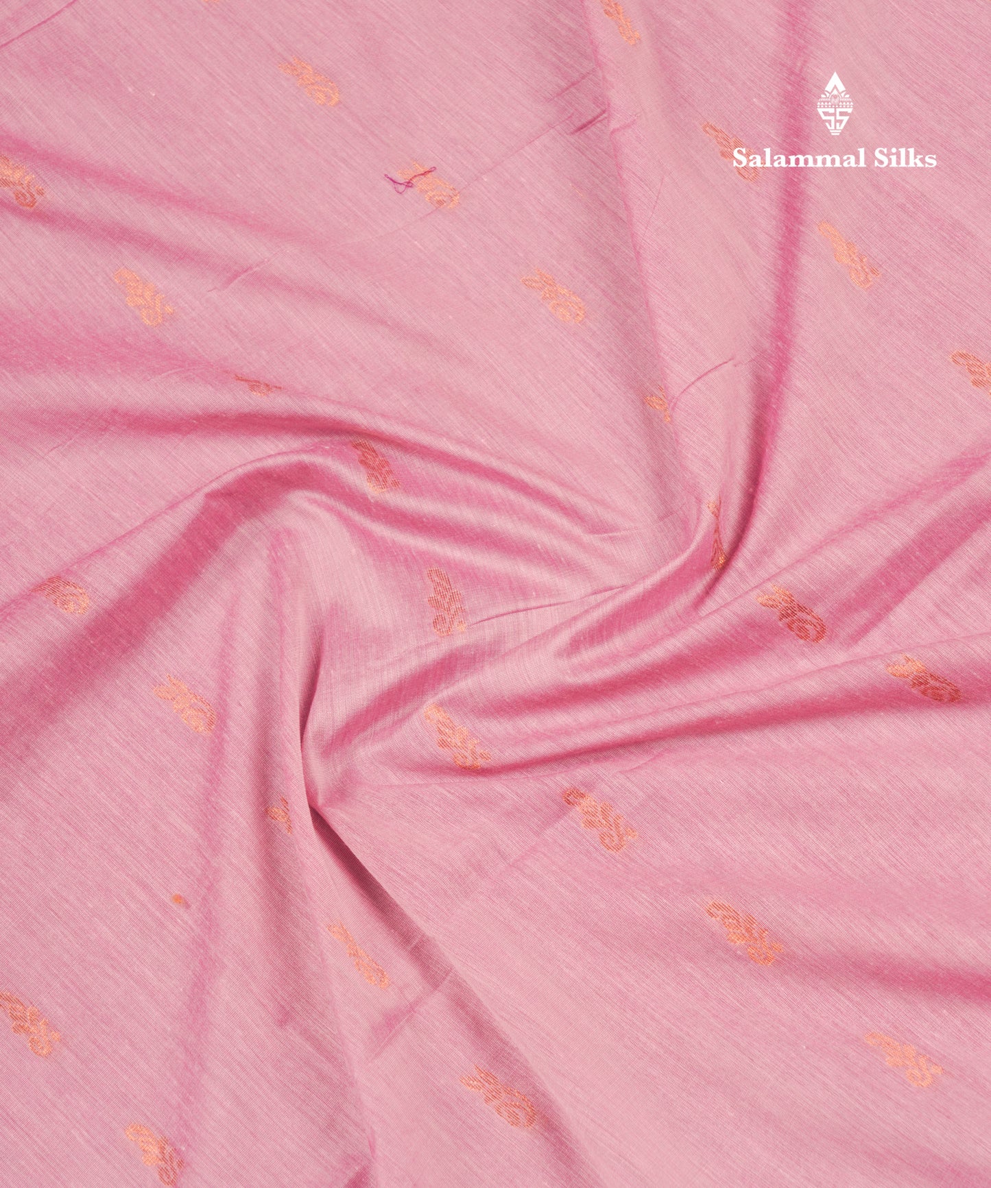 Light Pink Kalyani Cotton Saree With Contrast Magenta Border