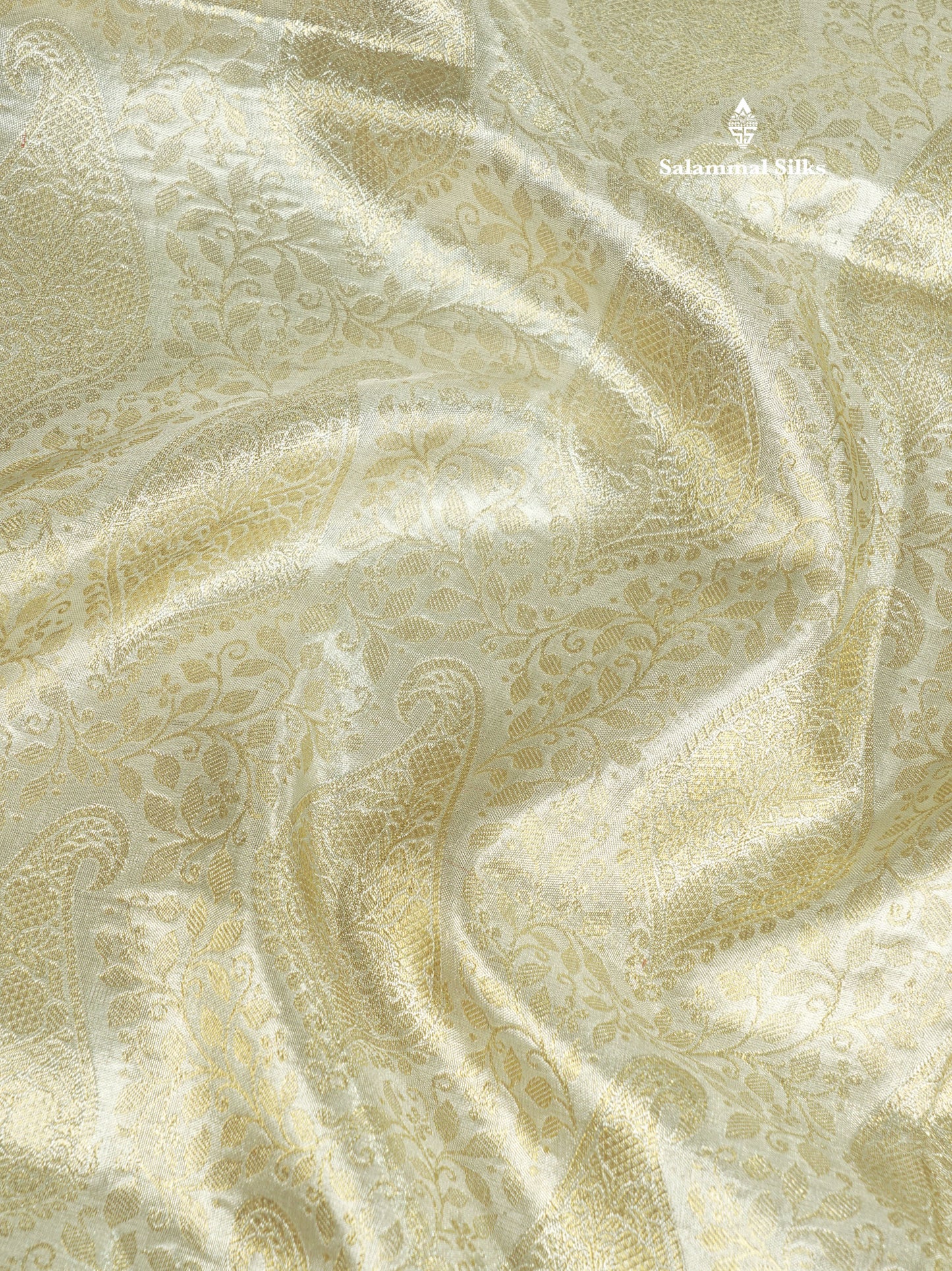 Beautiful Silver Pure Kanjivaram Silk Saree (2G) Zari With Self Border