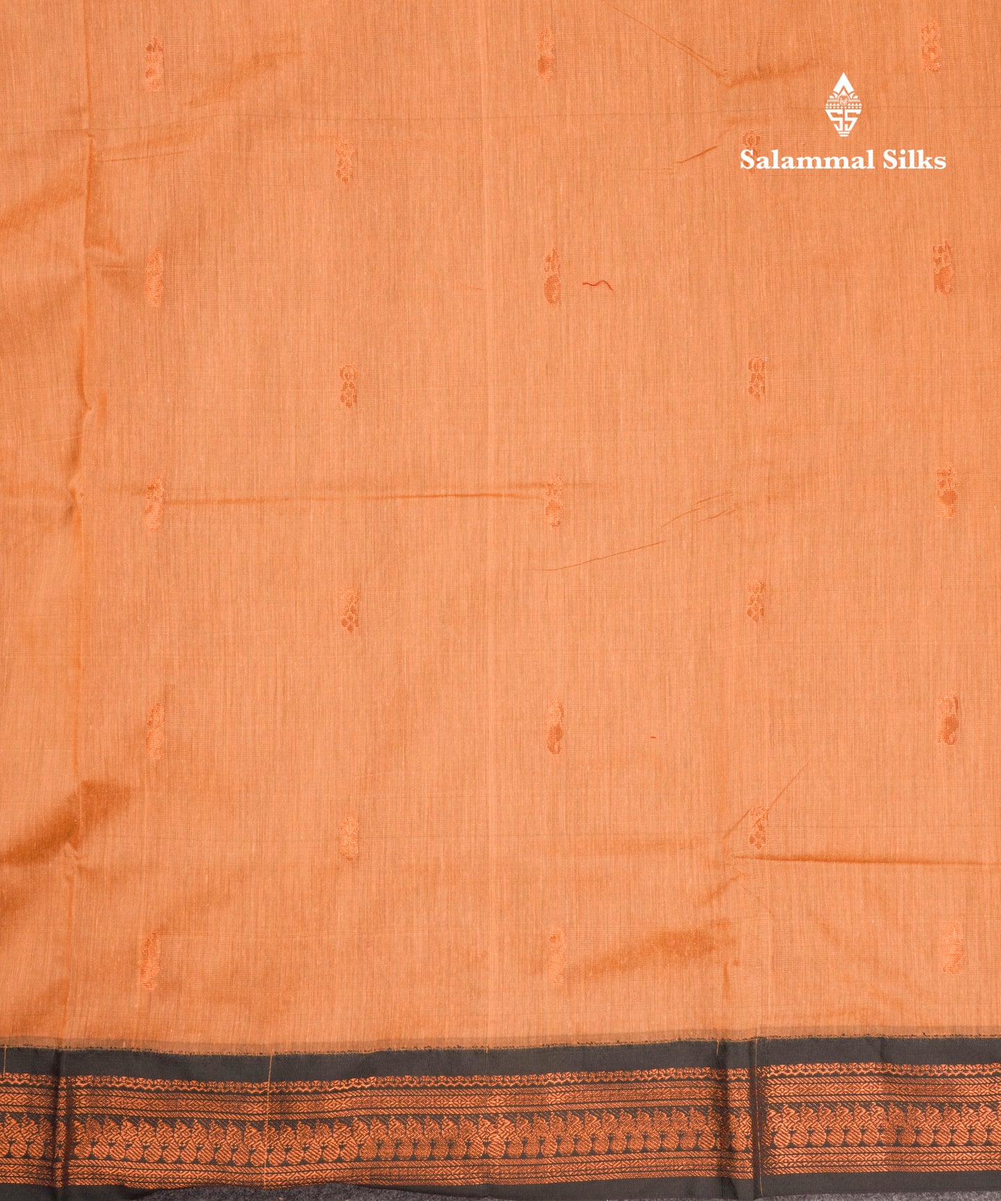 Sandal Kalyani Cotton Saree With Contrast Black Border