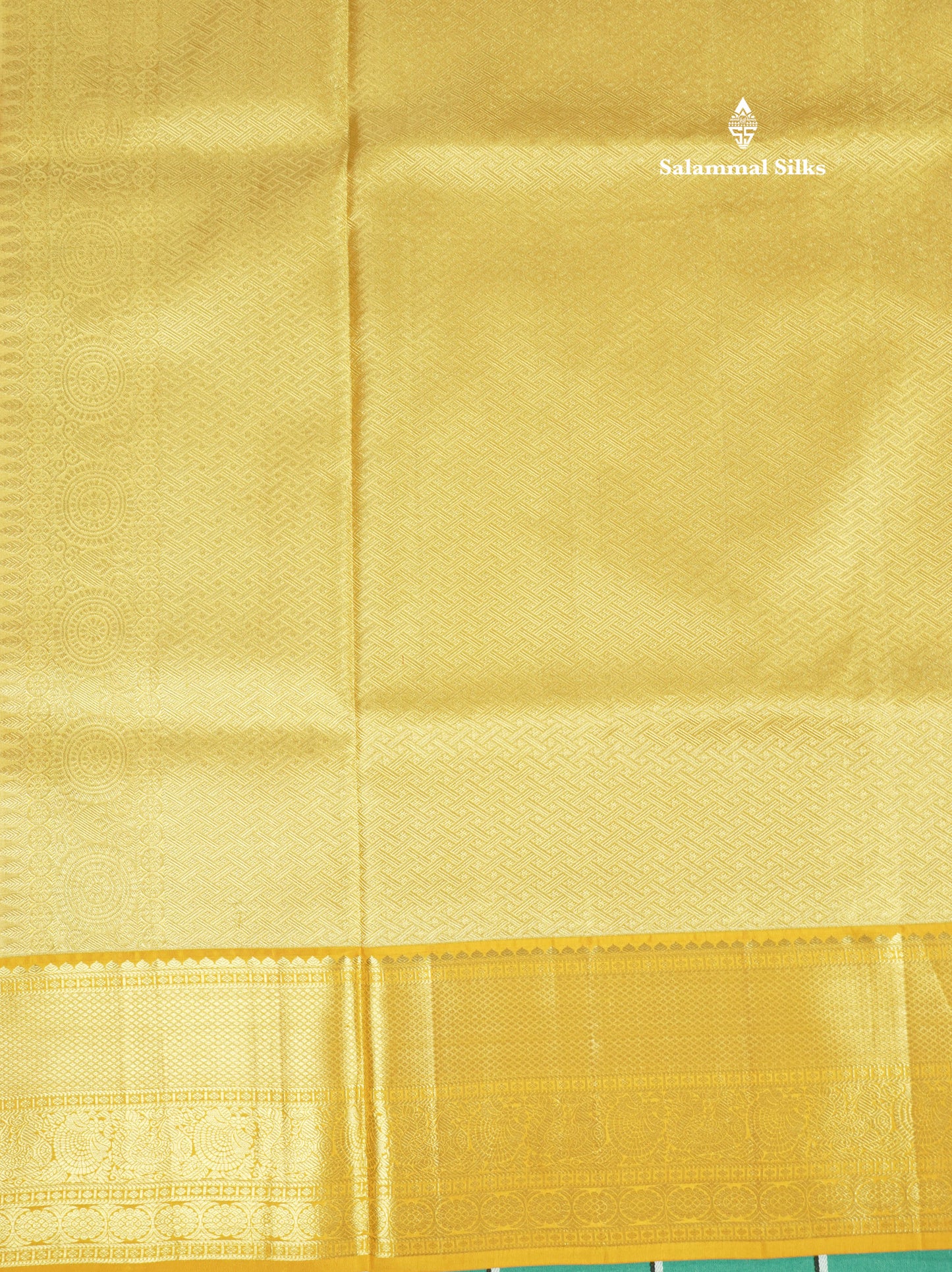 Multicolour Fancy Pure Kanjivaram Silk Saree With Contrast Mustard Yellow Border