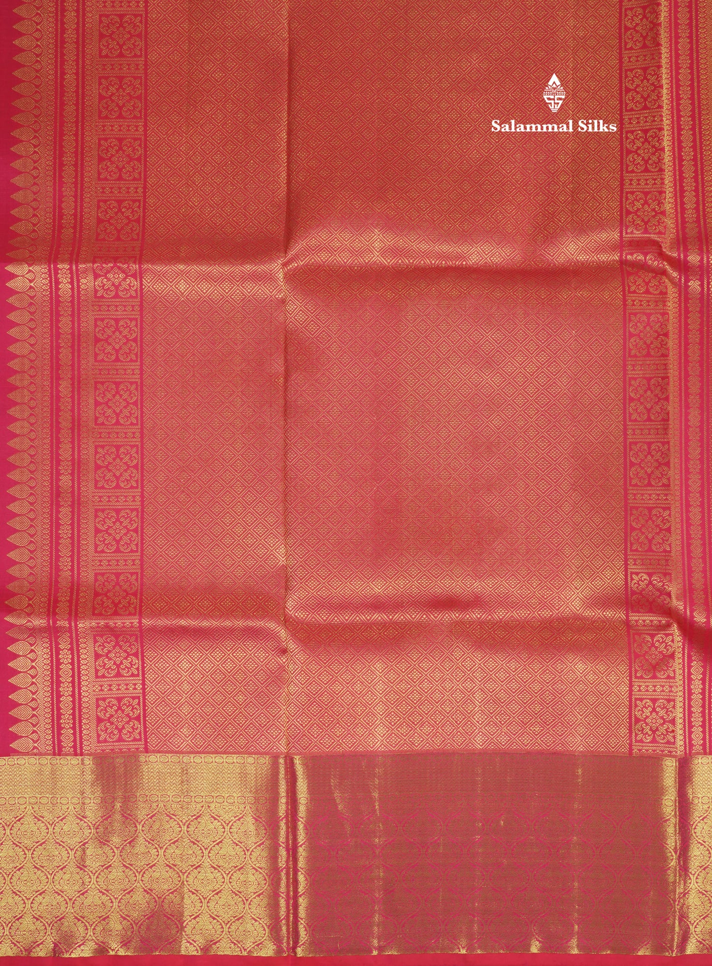 Kanjivaram Pure Silk Saree Reddish Pink With Evening Morning Fancy Border