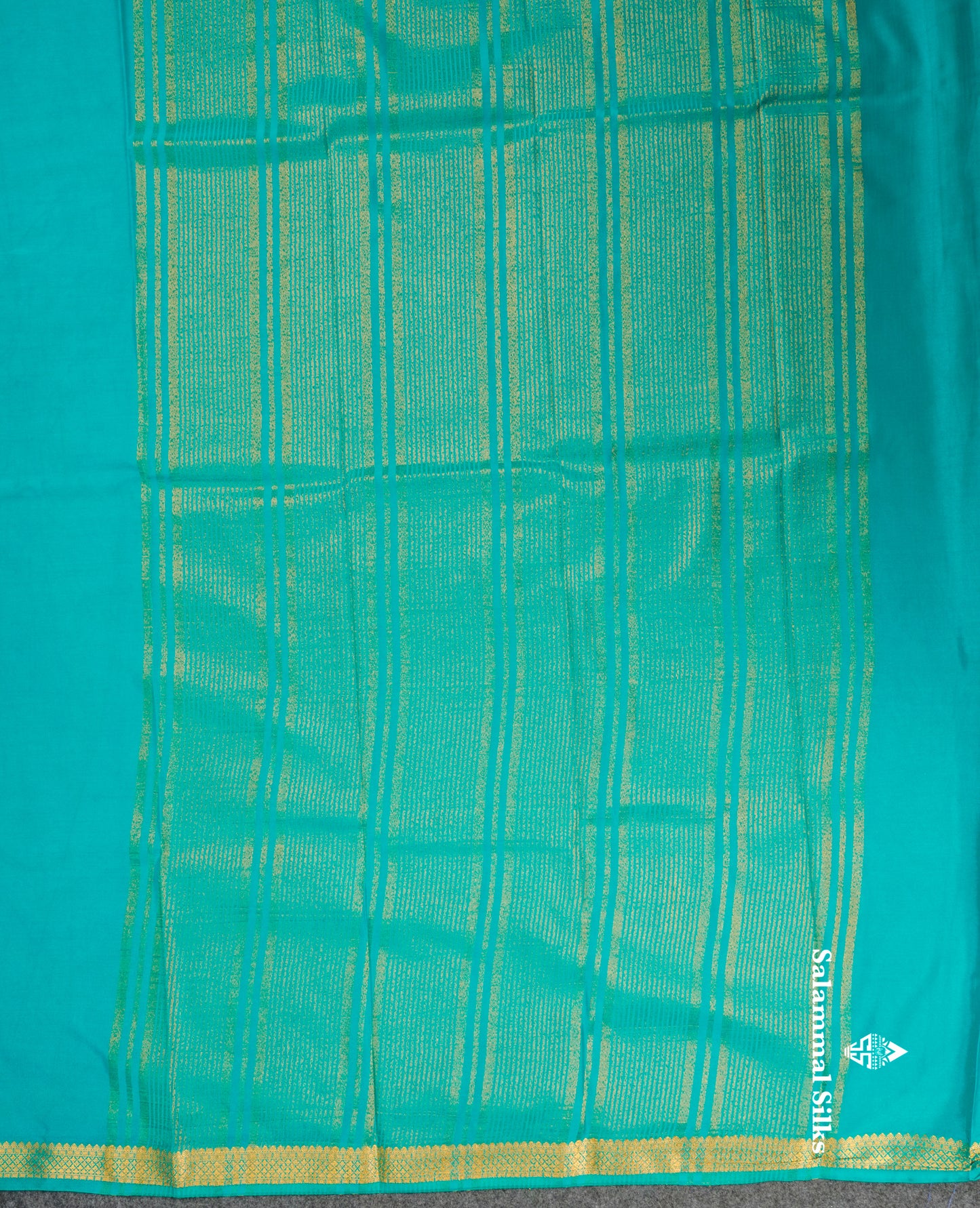 White Plain Semi Mysore Crepe Saree With Small Traditional Border