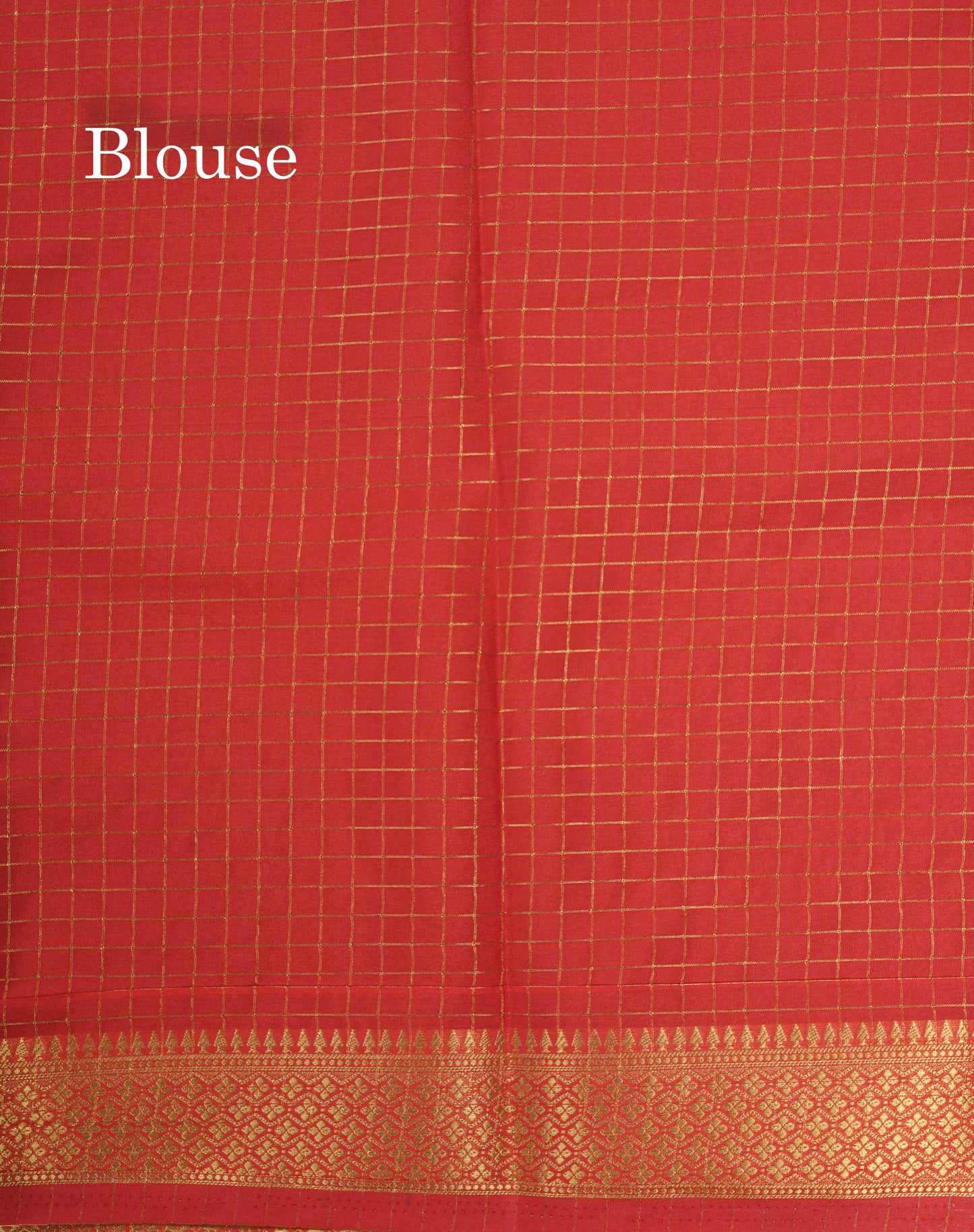 Sky Blue Small Checks Semi Mysore Crepe Saree With Contrast Navy Blue Small Border