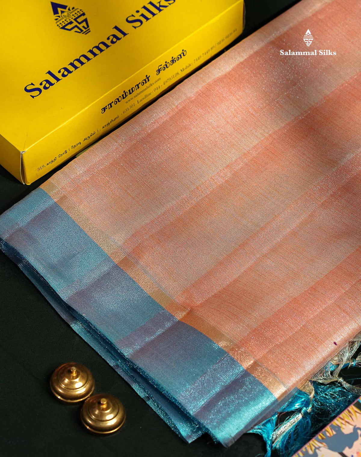 Beautiful Sea Blue Semi Tussar Fancy Saree With Contrast Sky Blue Border