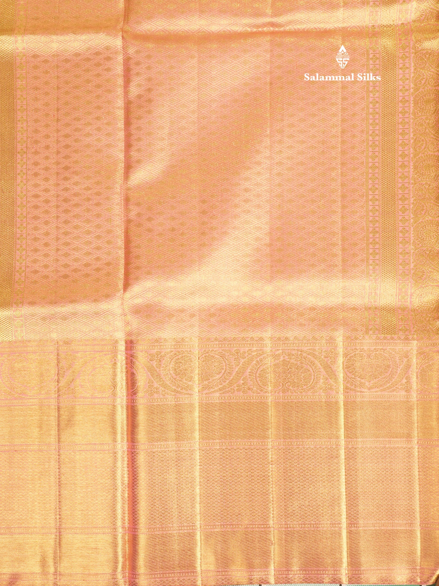 Beautiful Pink Tissue Pure Kanjivaram Silk Saree (2G) Zari With Self Border