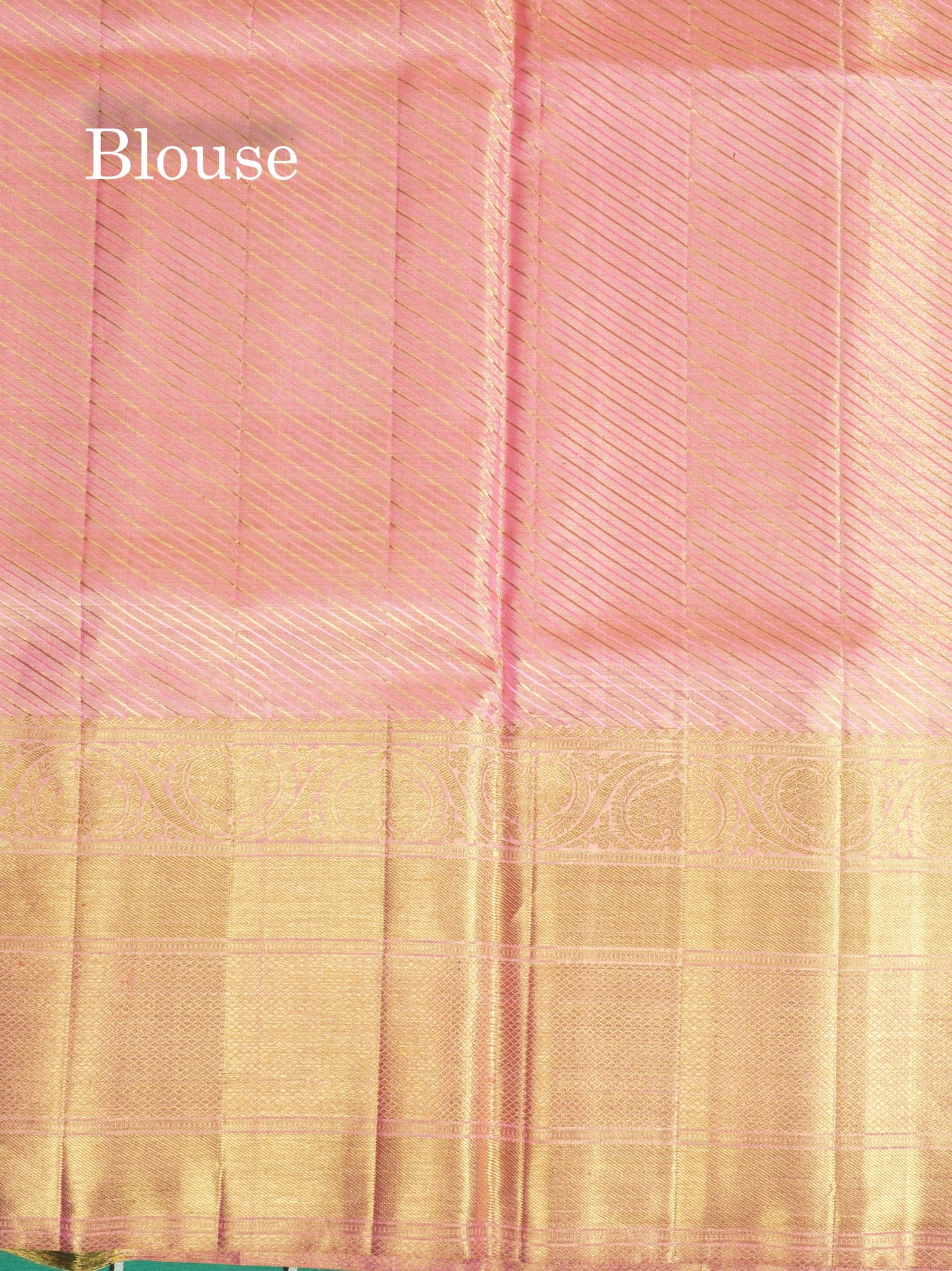 Beautiful Pink Tissue Pure Kanjivaram Silk Saree (2G) Zari With Self Border