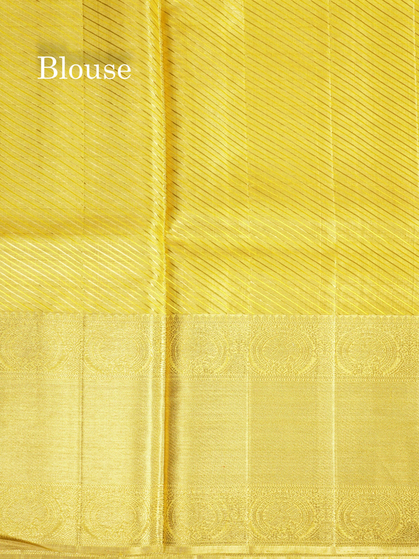 Beautiful Yellow Tissue Pure Kanjivaram Silk Saree (2G) Zari With Self Border